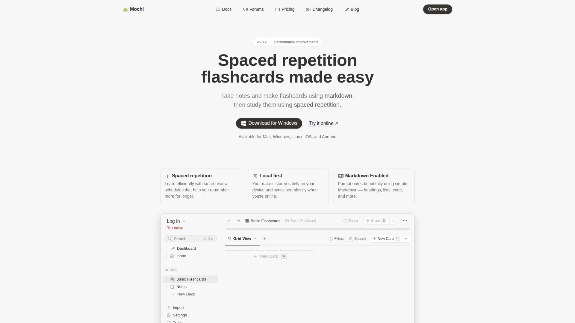 Mochi - Spaced Repetition Flashcards screenshot