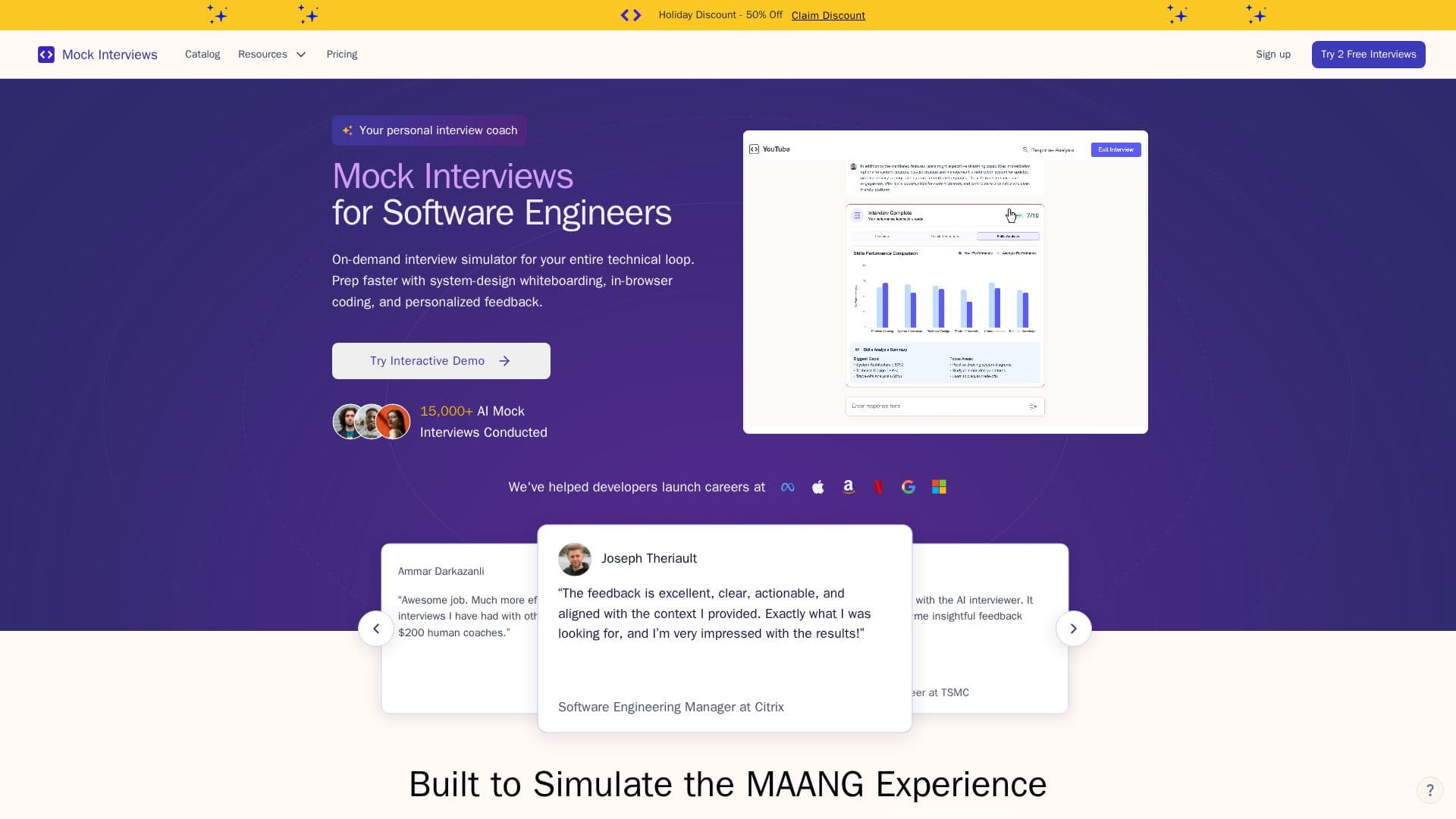 Mockinterviews.dev screenshot