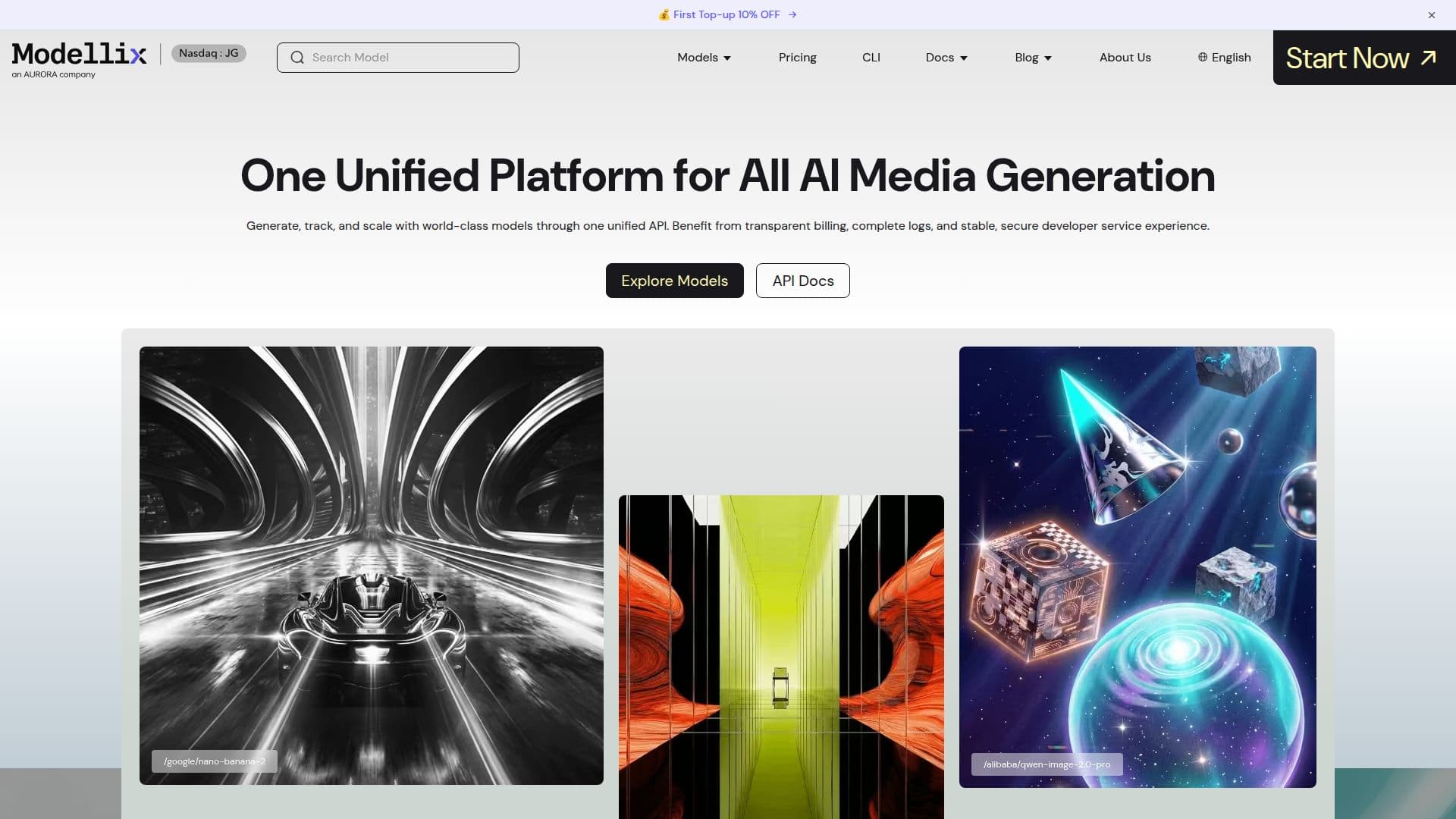 Screenshot von Modellix AI Medienproduktion