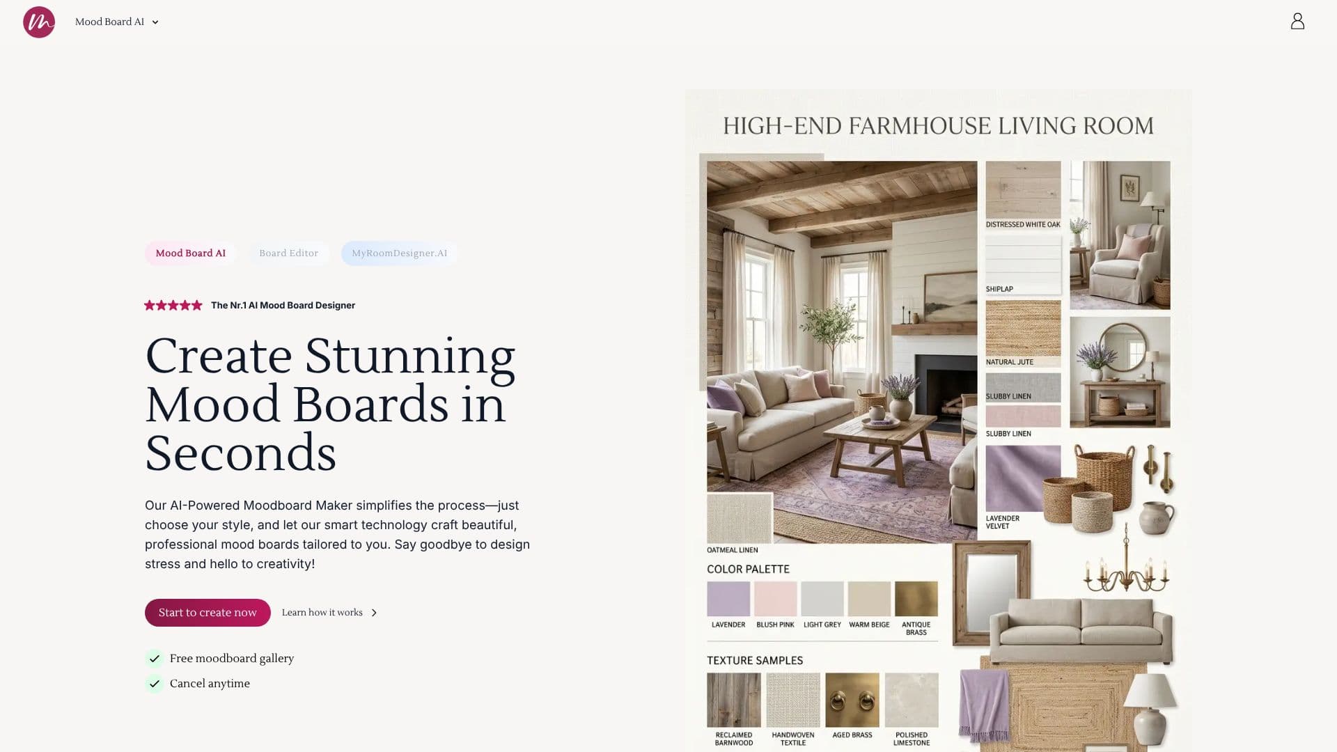 لقطة شاشة لـ Mood Board AI