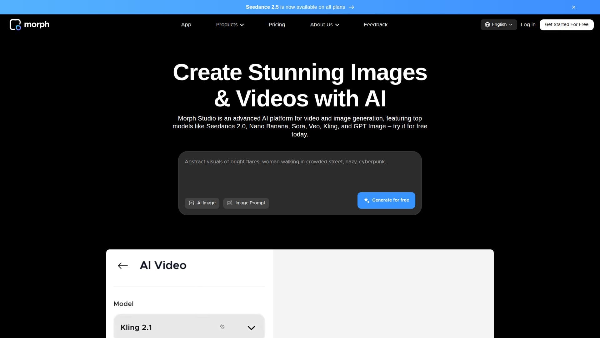 لقطة شاشة لـ Morph Studio