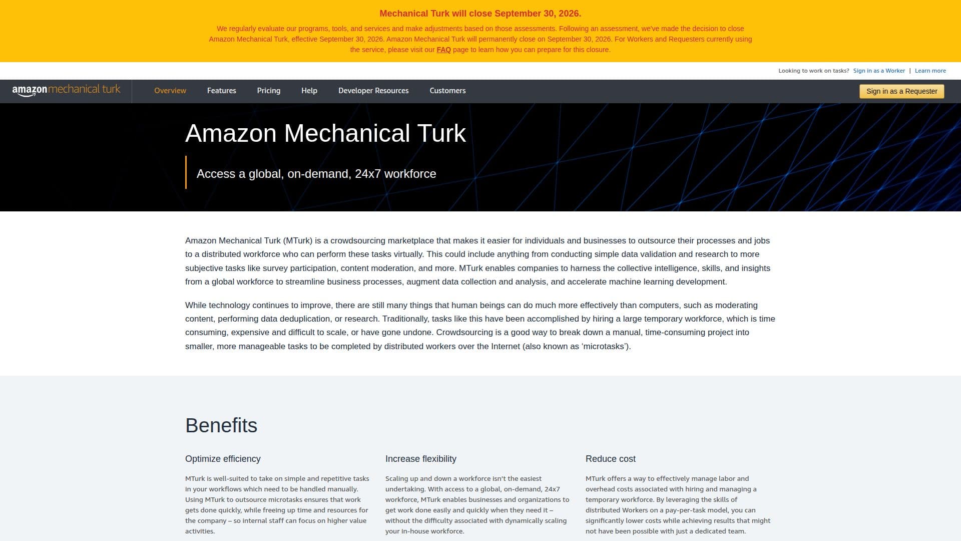 Screenshot von Amazon Mechanical Turk