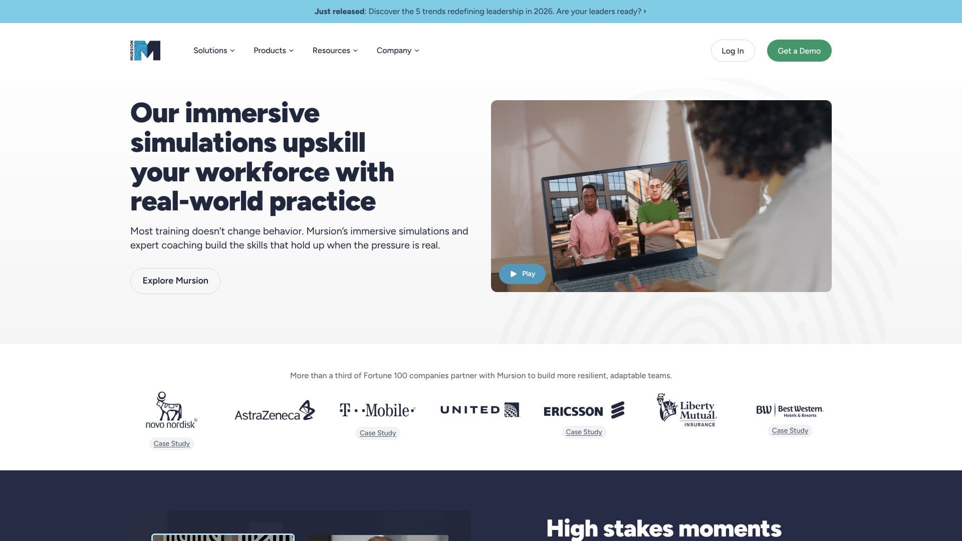 Capture d’écran de Plateforme d'Upskilling IA Mursion