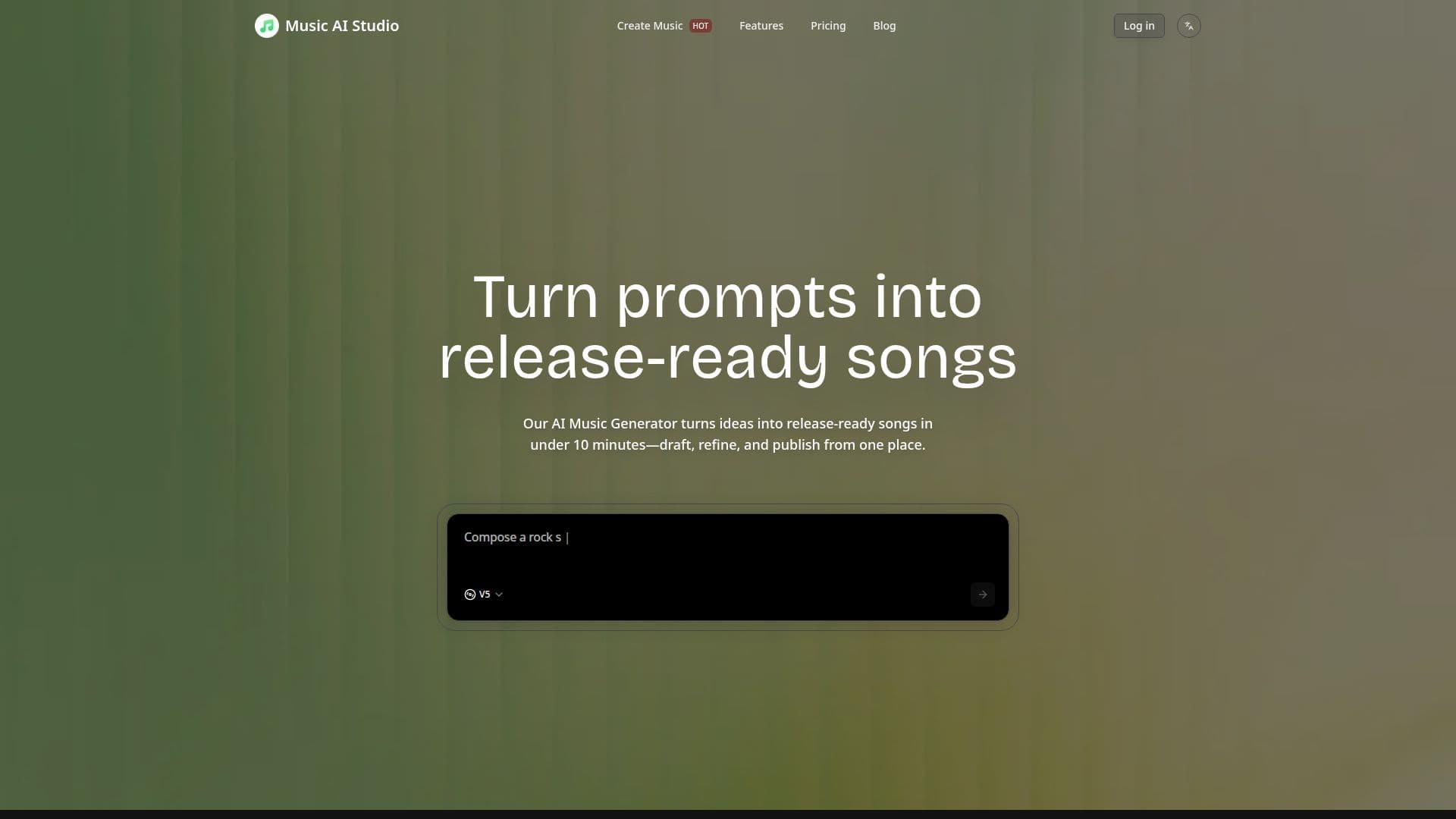 Screenshot von Music AI Studio