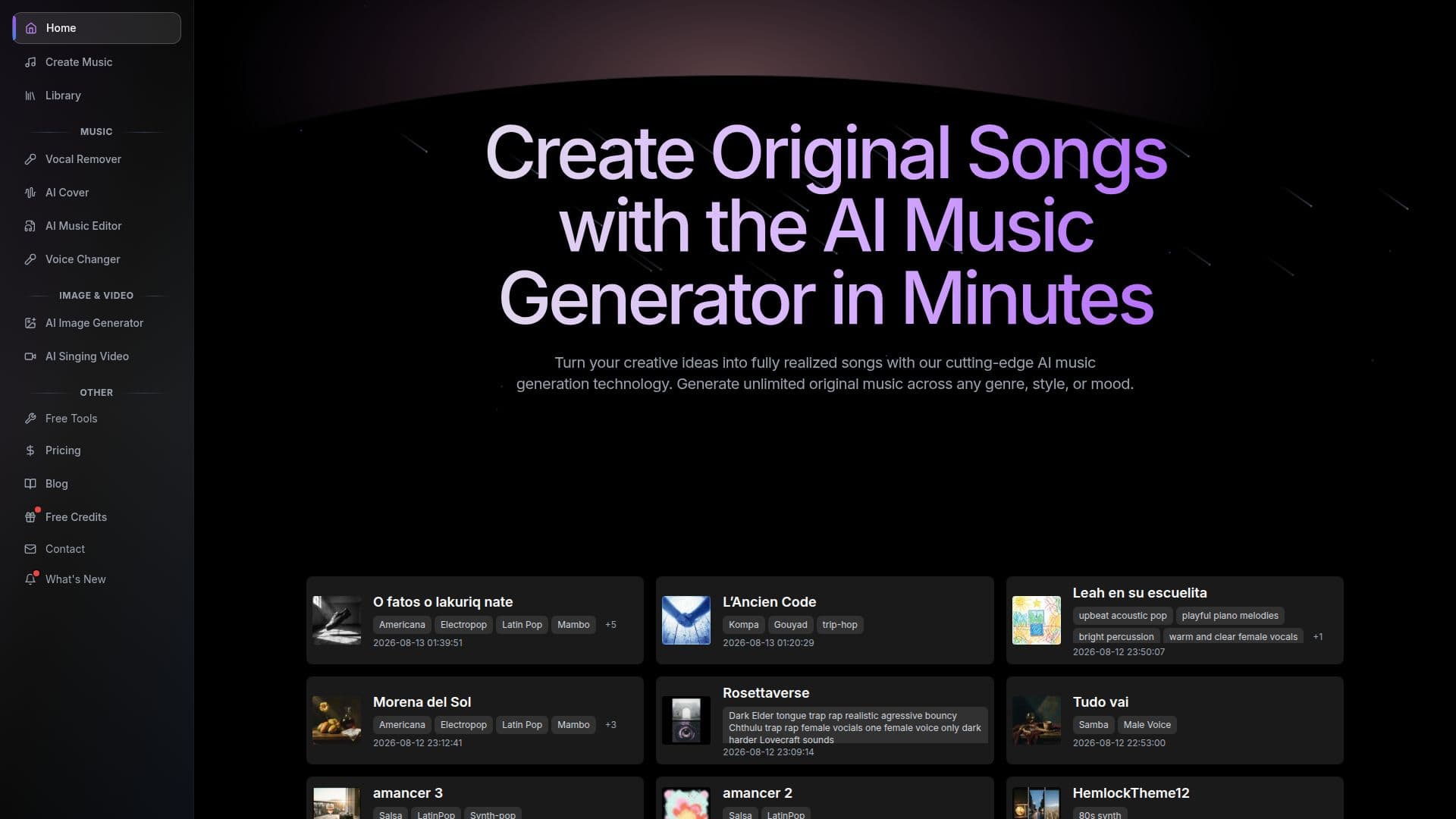 MusicGeneratorAI 스크린샷