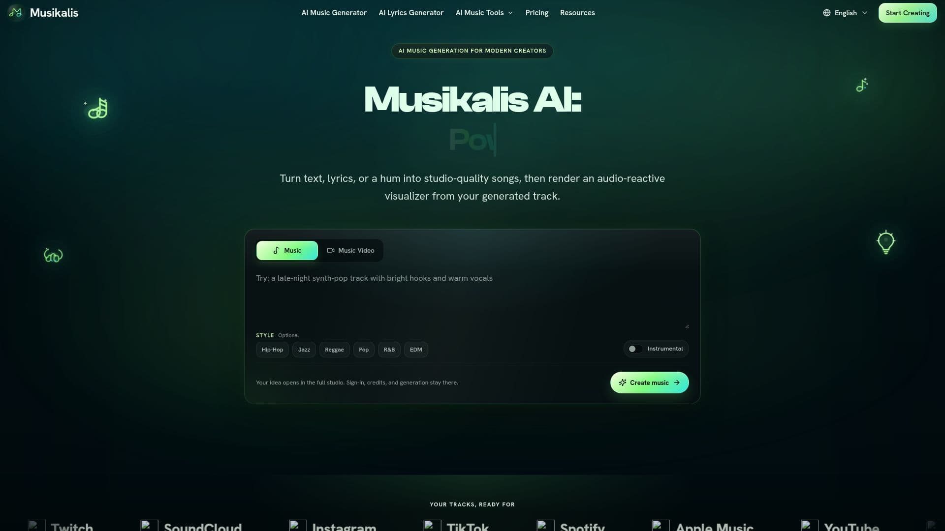 Tangkapan layar Musikalis
