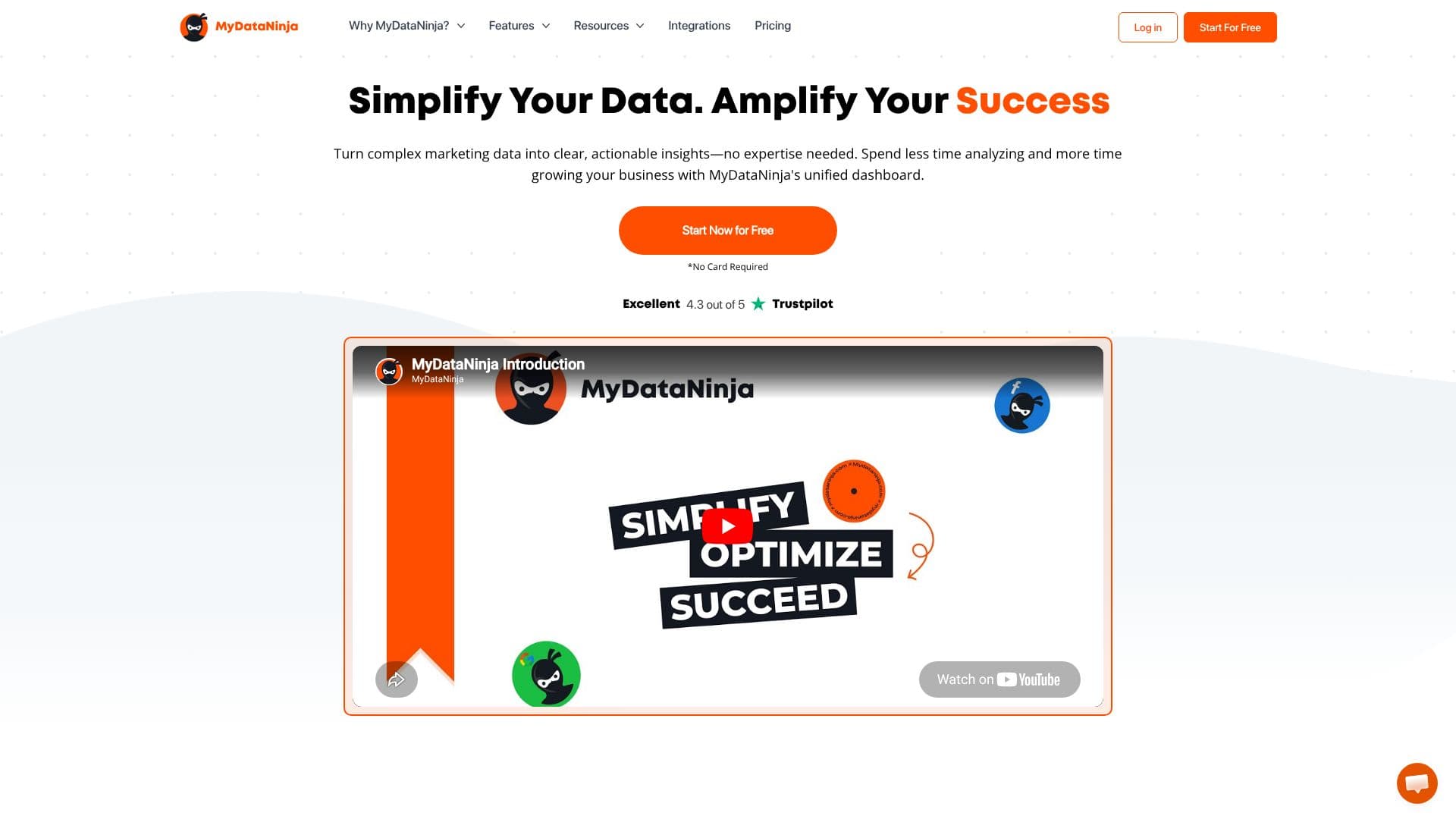 Captura de tela do Plataforma de Marketing MyDataNinja