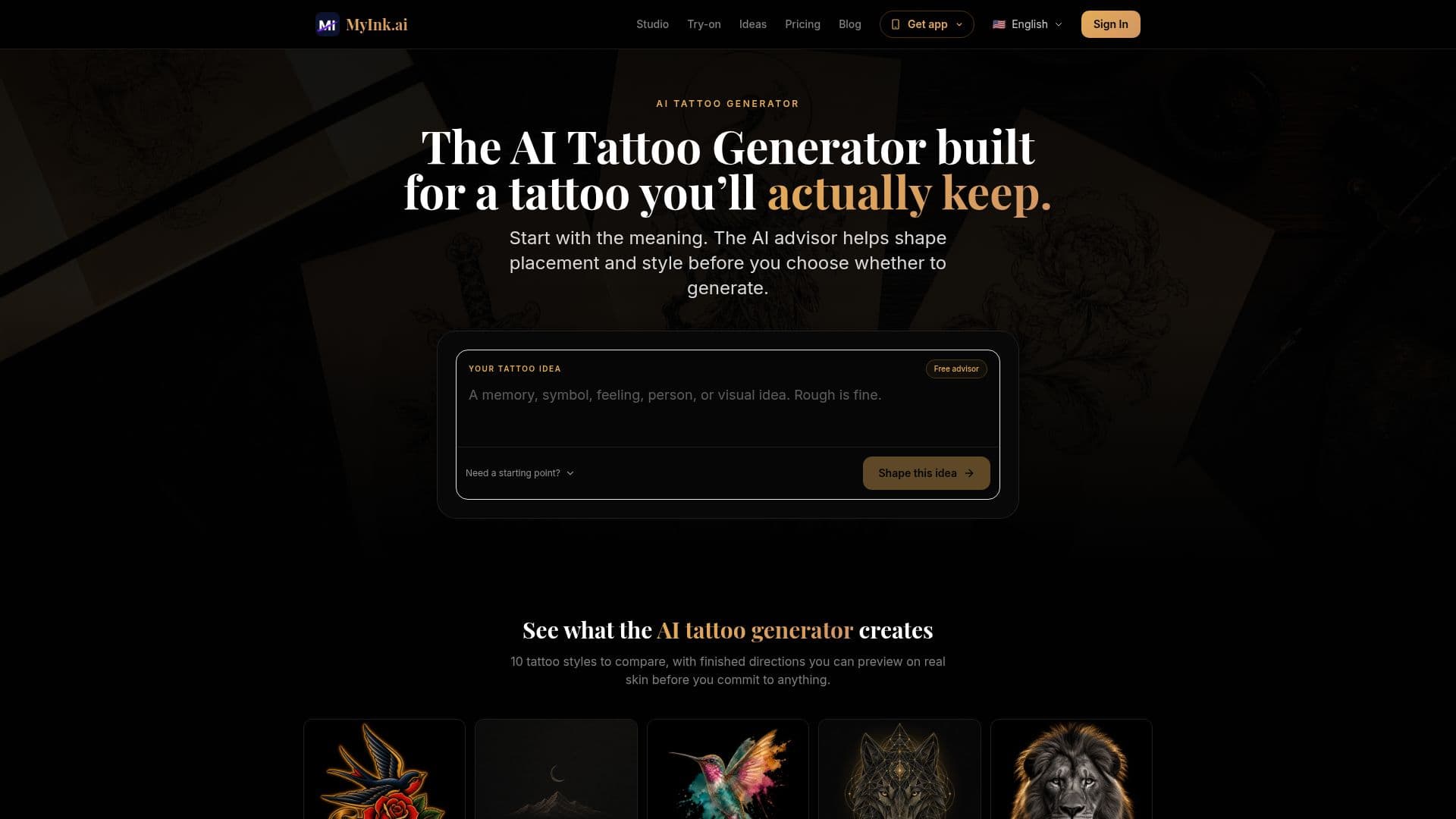 Capture d’écran de MyInk.ai