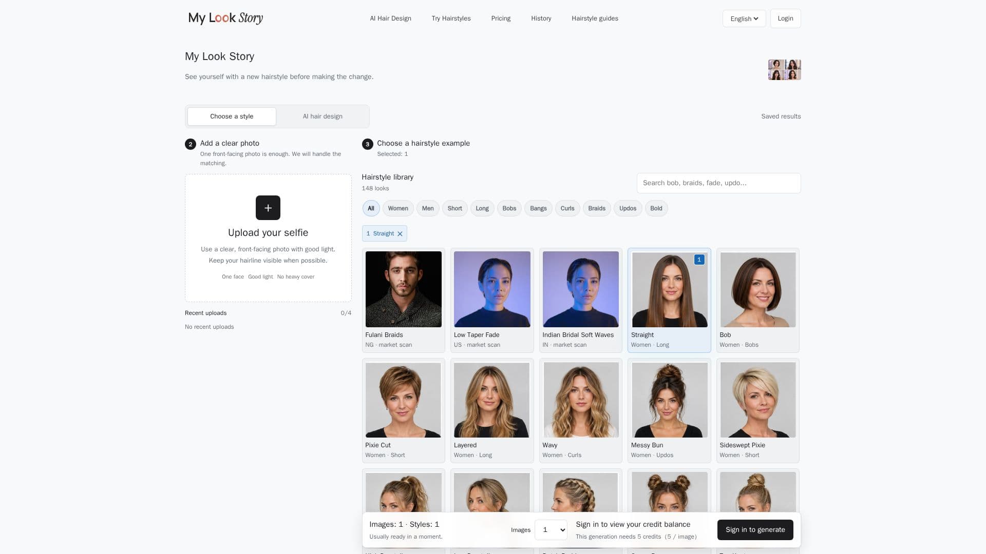 My Look Story | AI Hairstyle Try-On screenshot