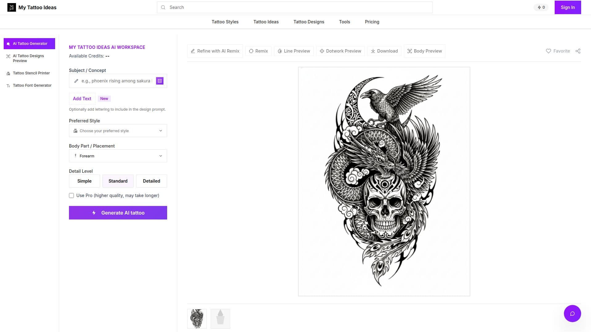 Screenshot von Meine Tattoo-Ideen