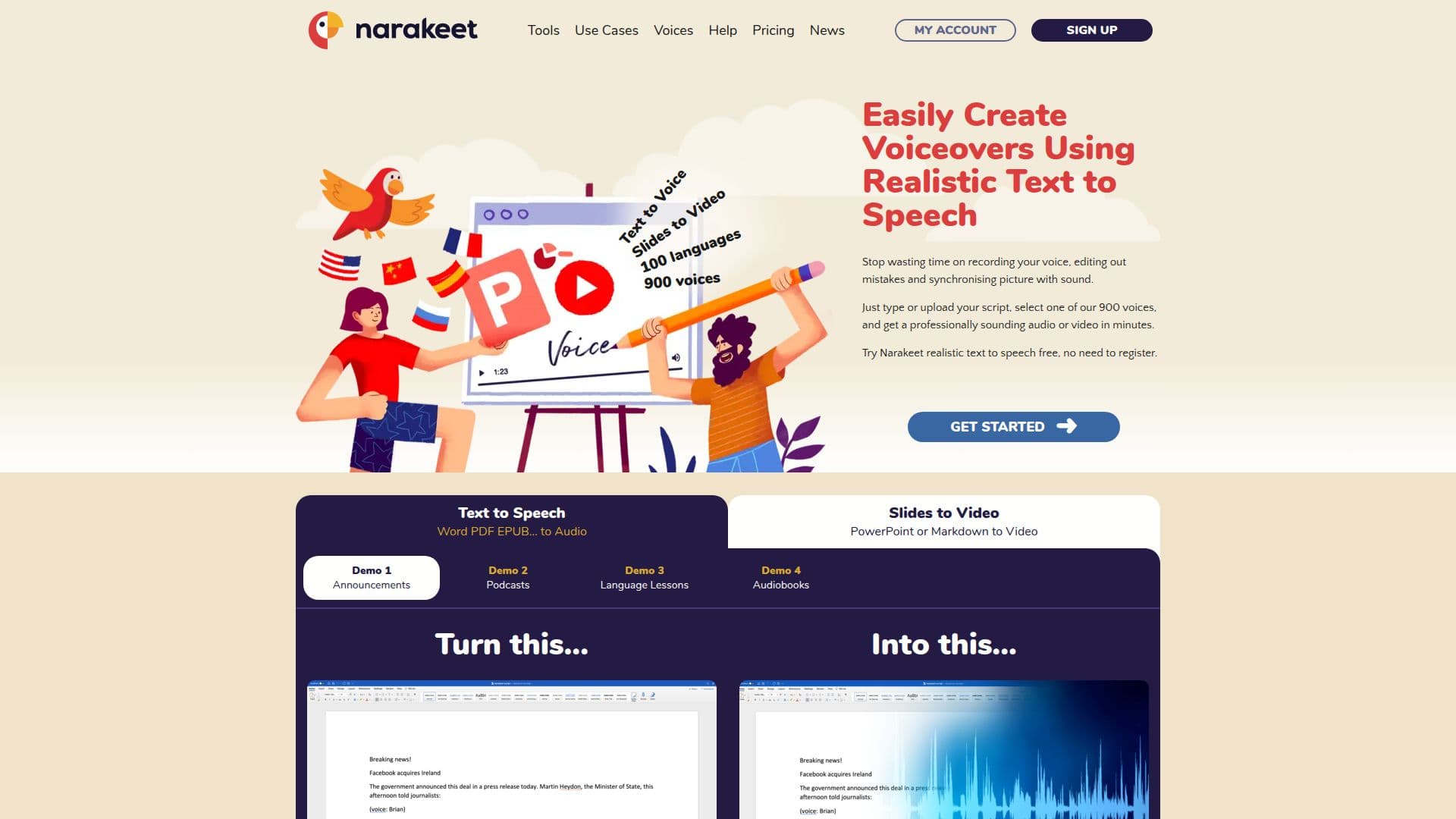 لقطة شاشة لـ Narakeet