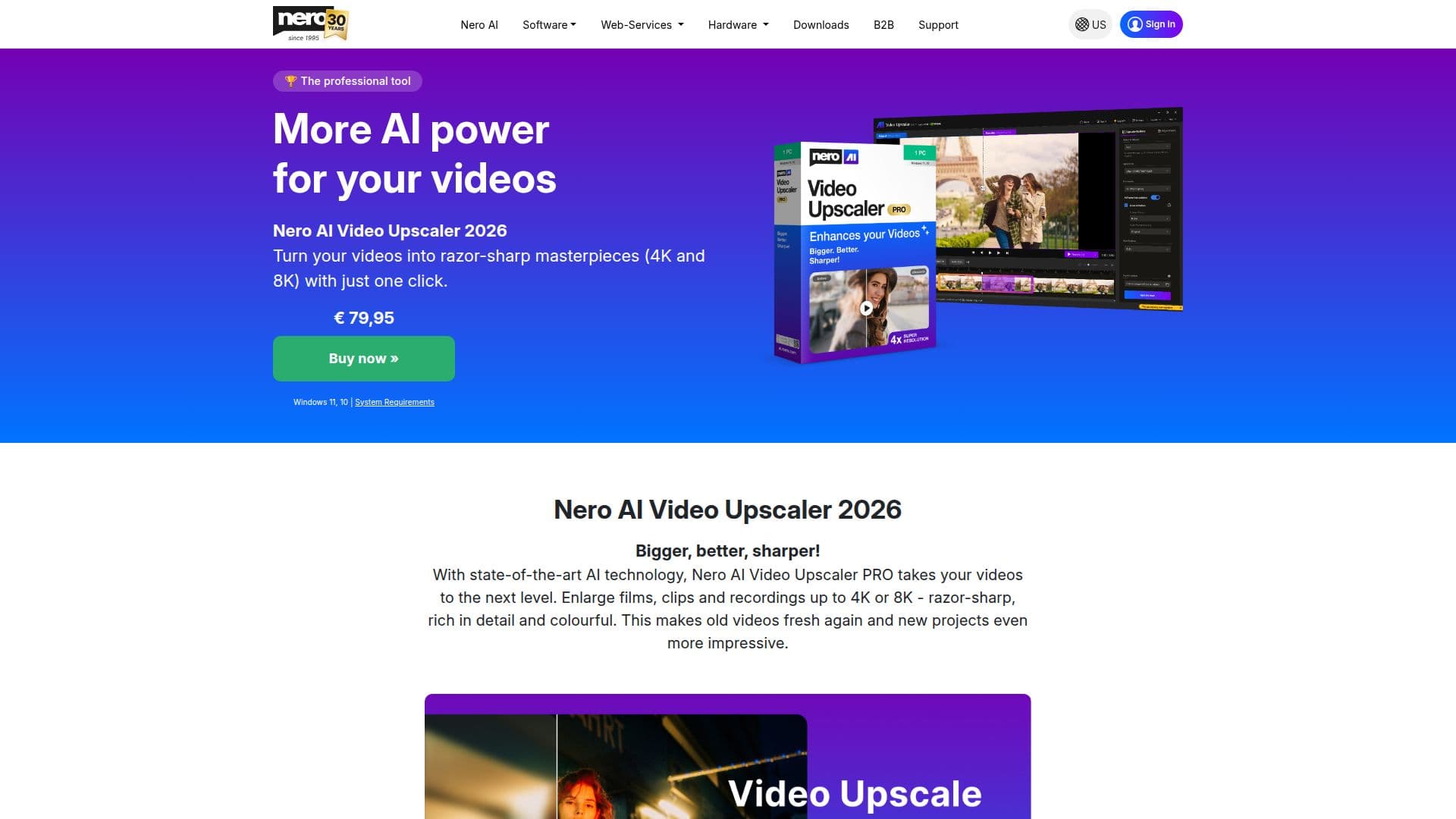 Screenshot von Nero AI Video Upscaler PRO 2026