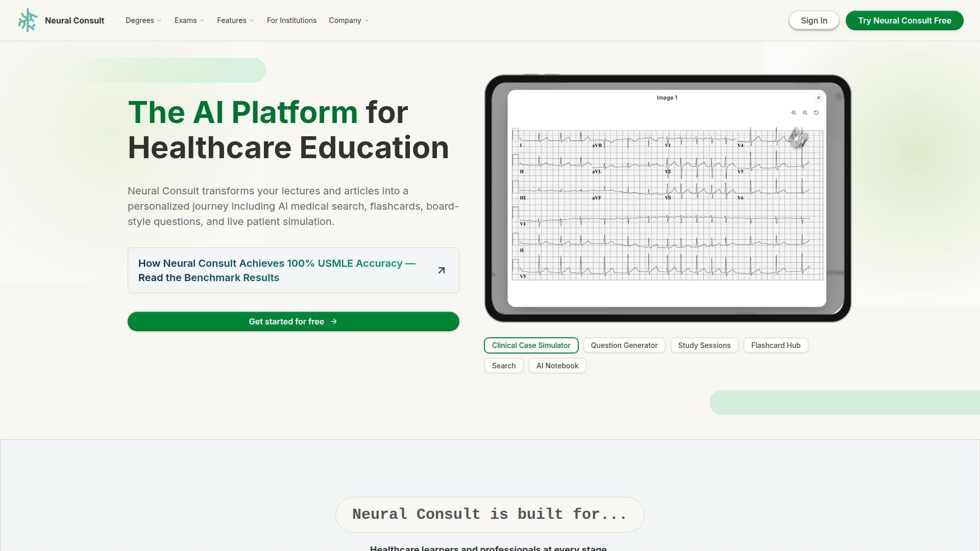 Neural Consult: KI für die Gesundheitsbildung screenshot