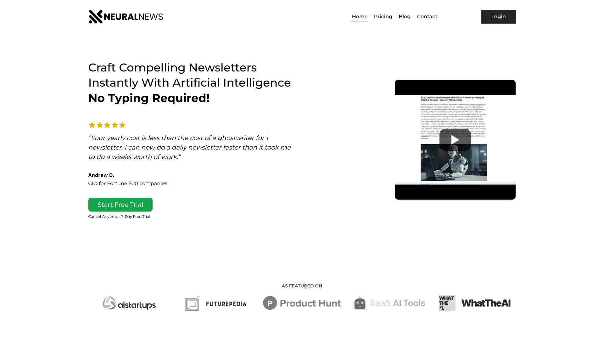 Скриншот Neural Newsletters