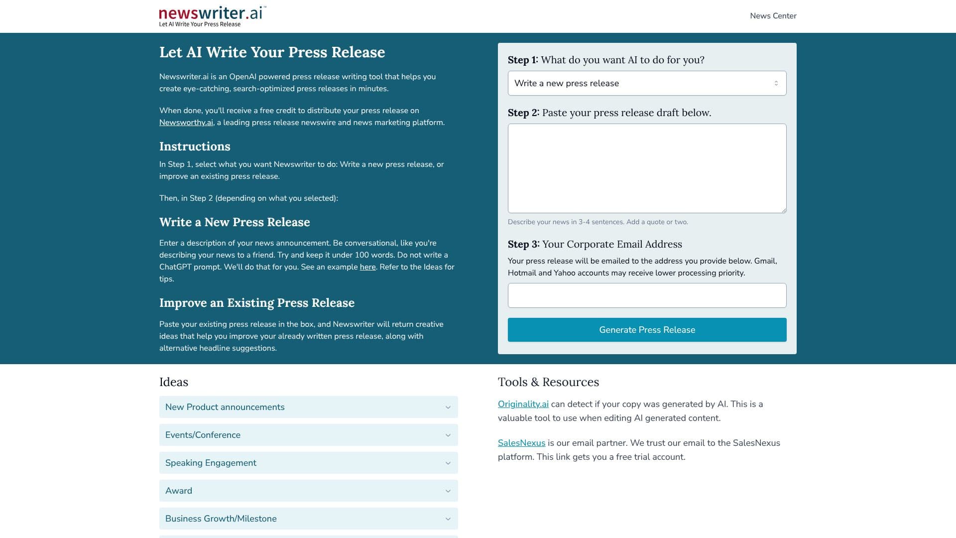 Newswriter.ai 截图