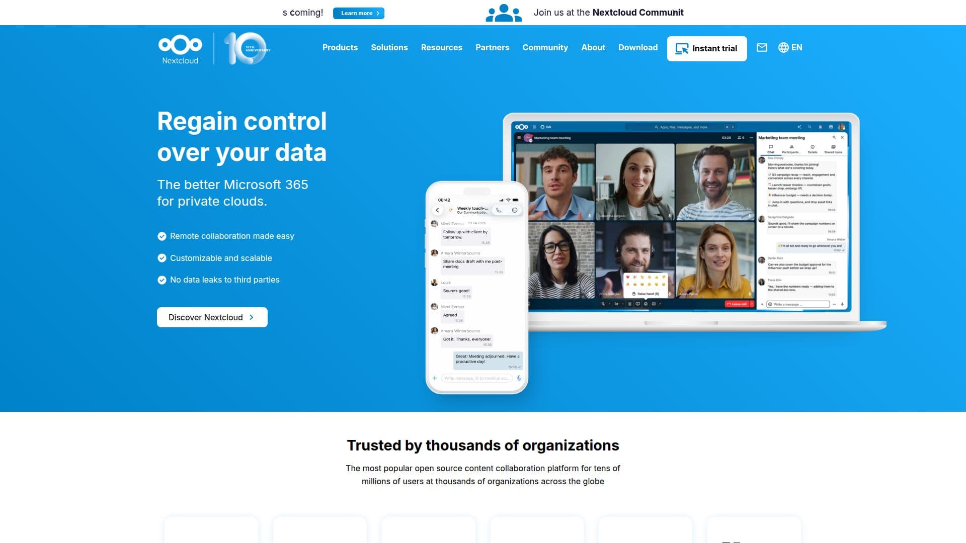 Nextcloud Collaboration Platform screenshot