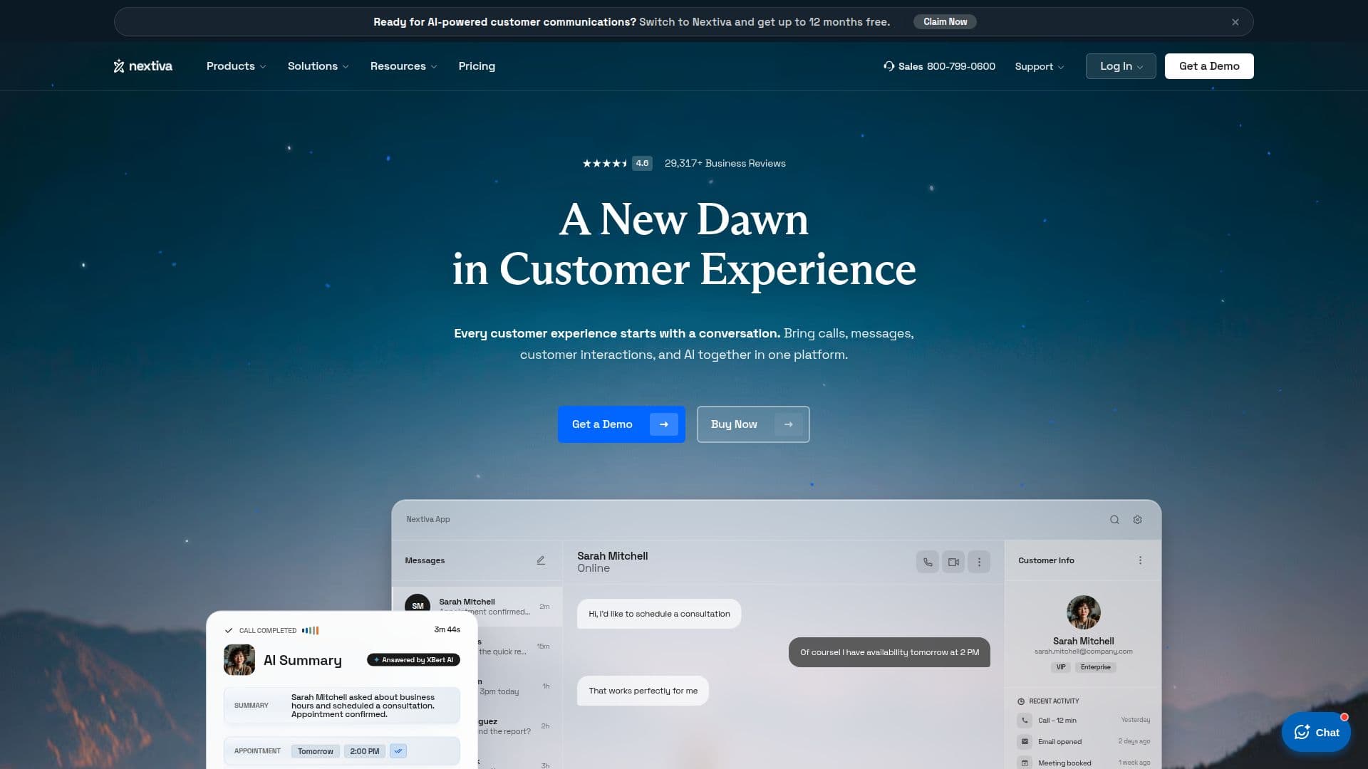Nextiva - KI-Kundenservice-Plattform screenshot