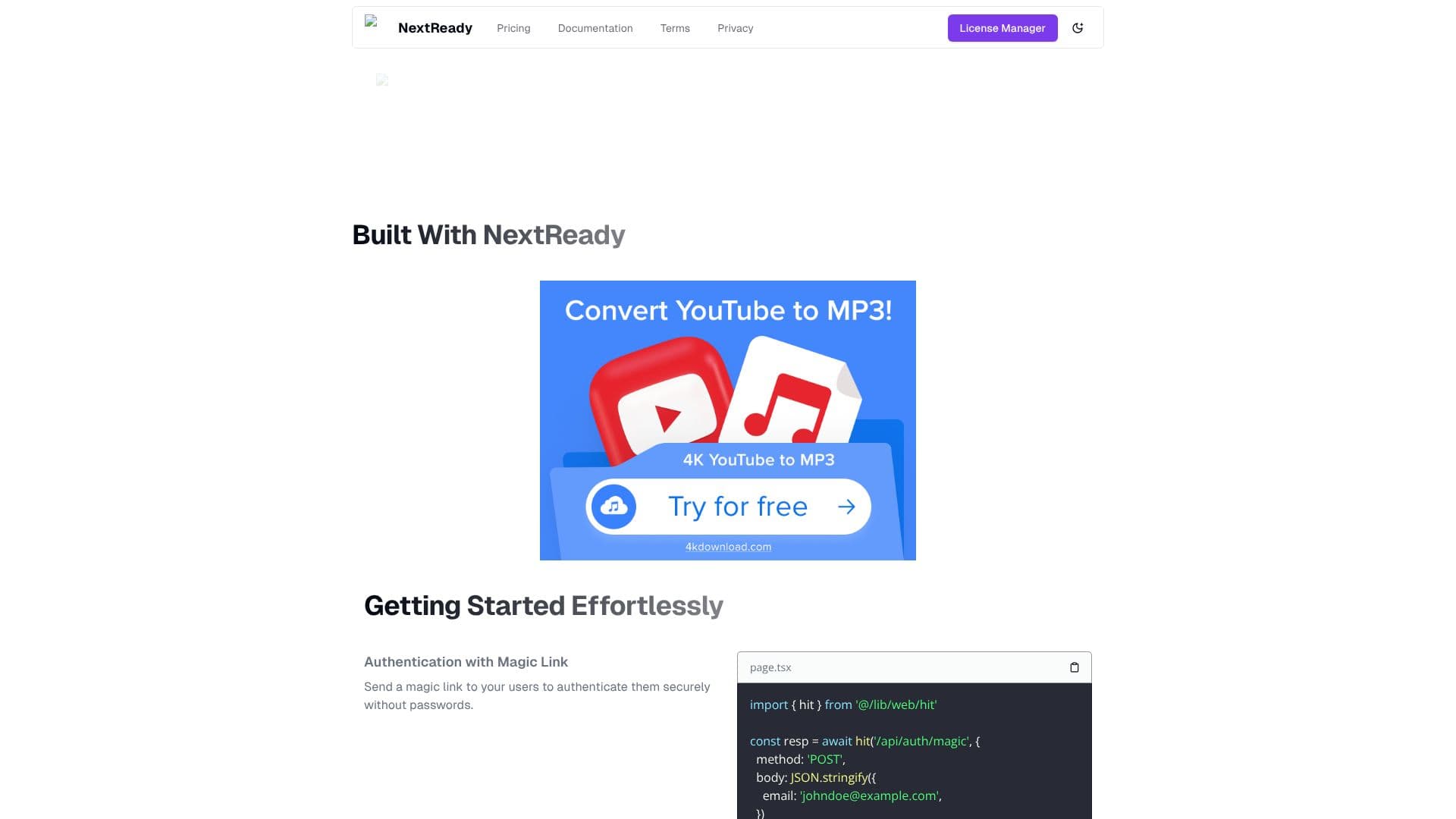 Screenshot von NextReady