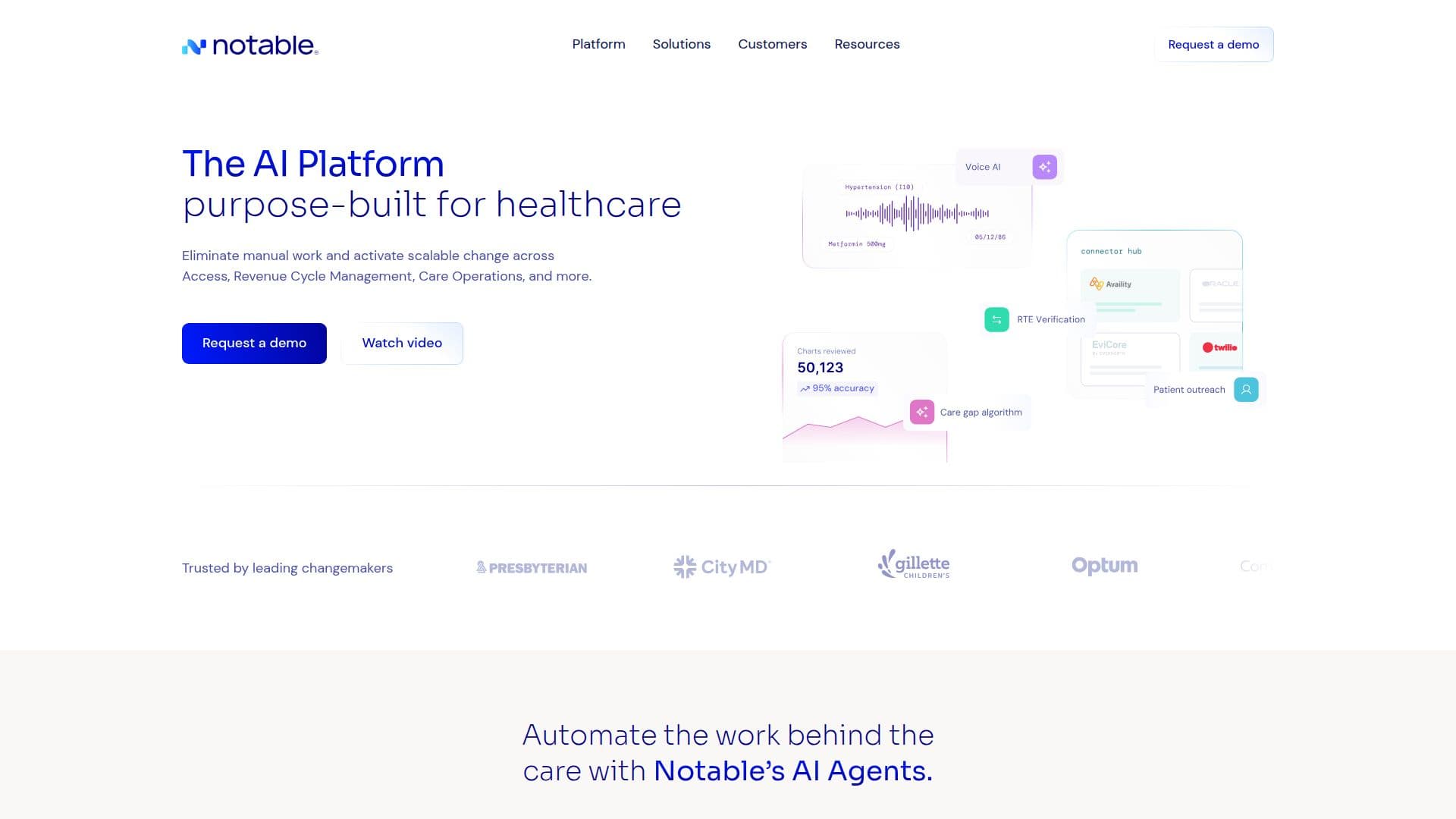 Notable Health AI Plattform screenshot