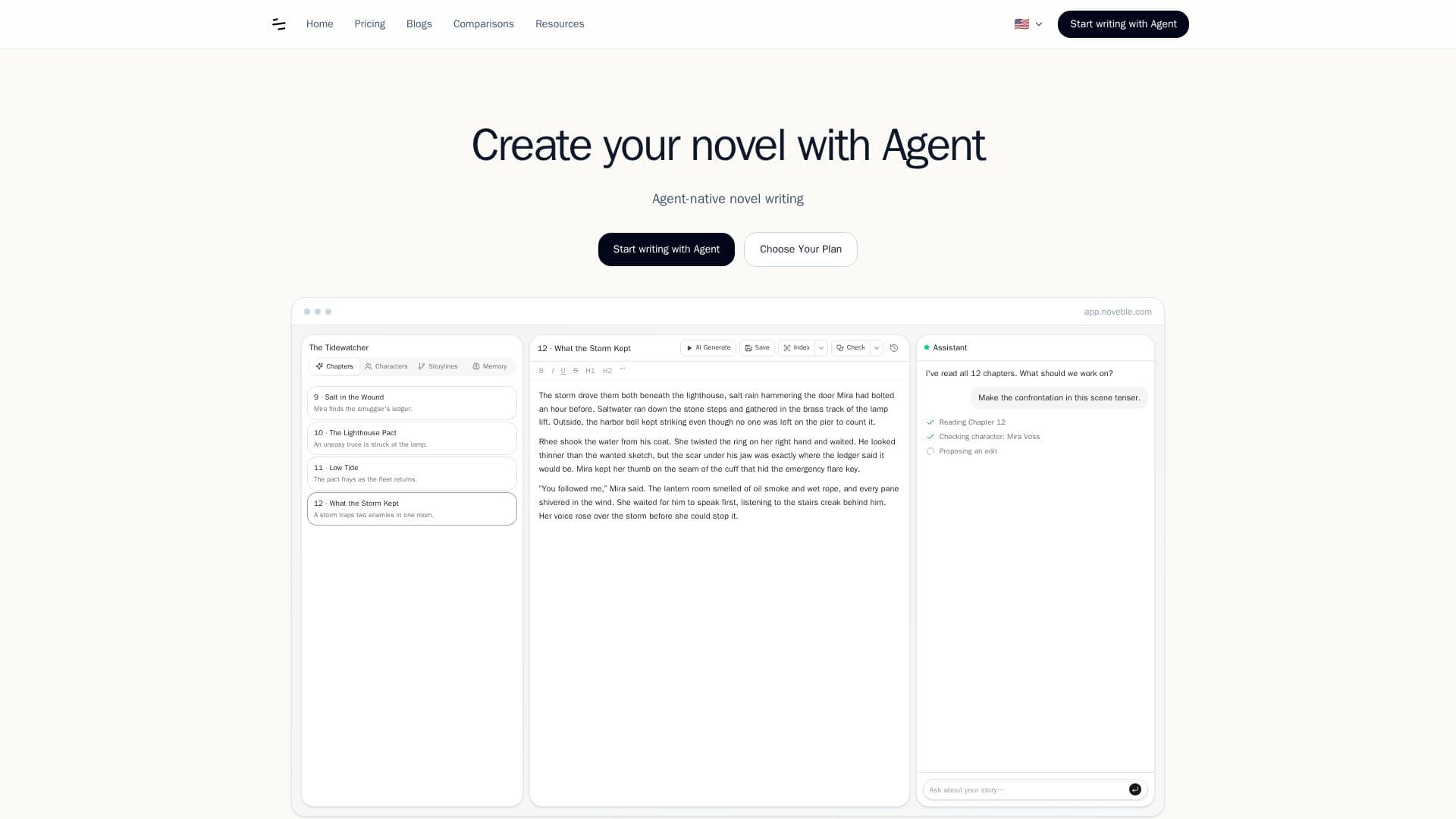 Noveble AI 소설 작성 도구 screenshot