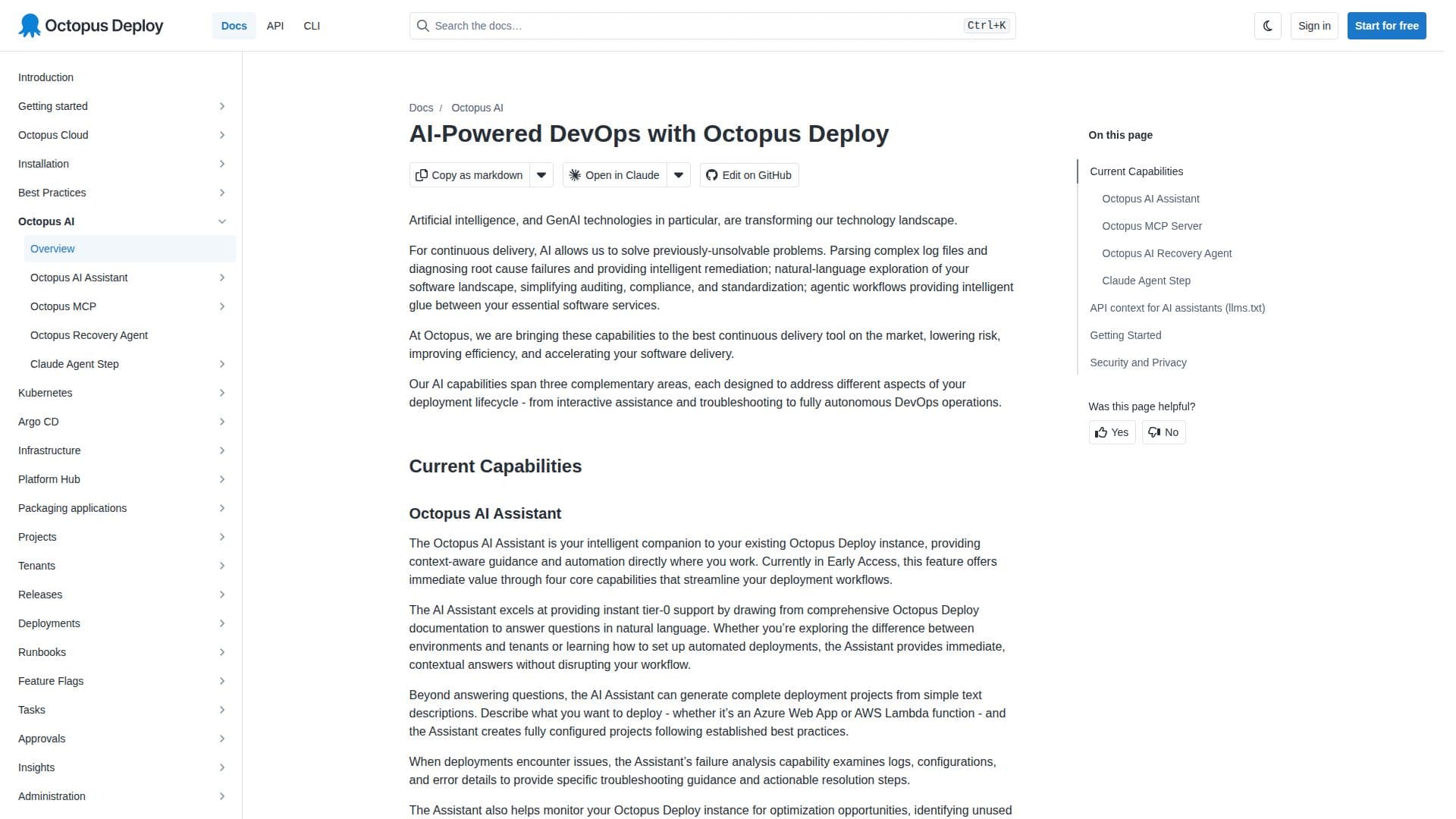 Octopus Deploy screenshot