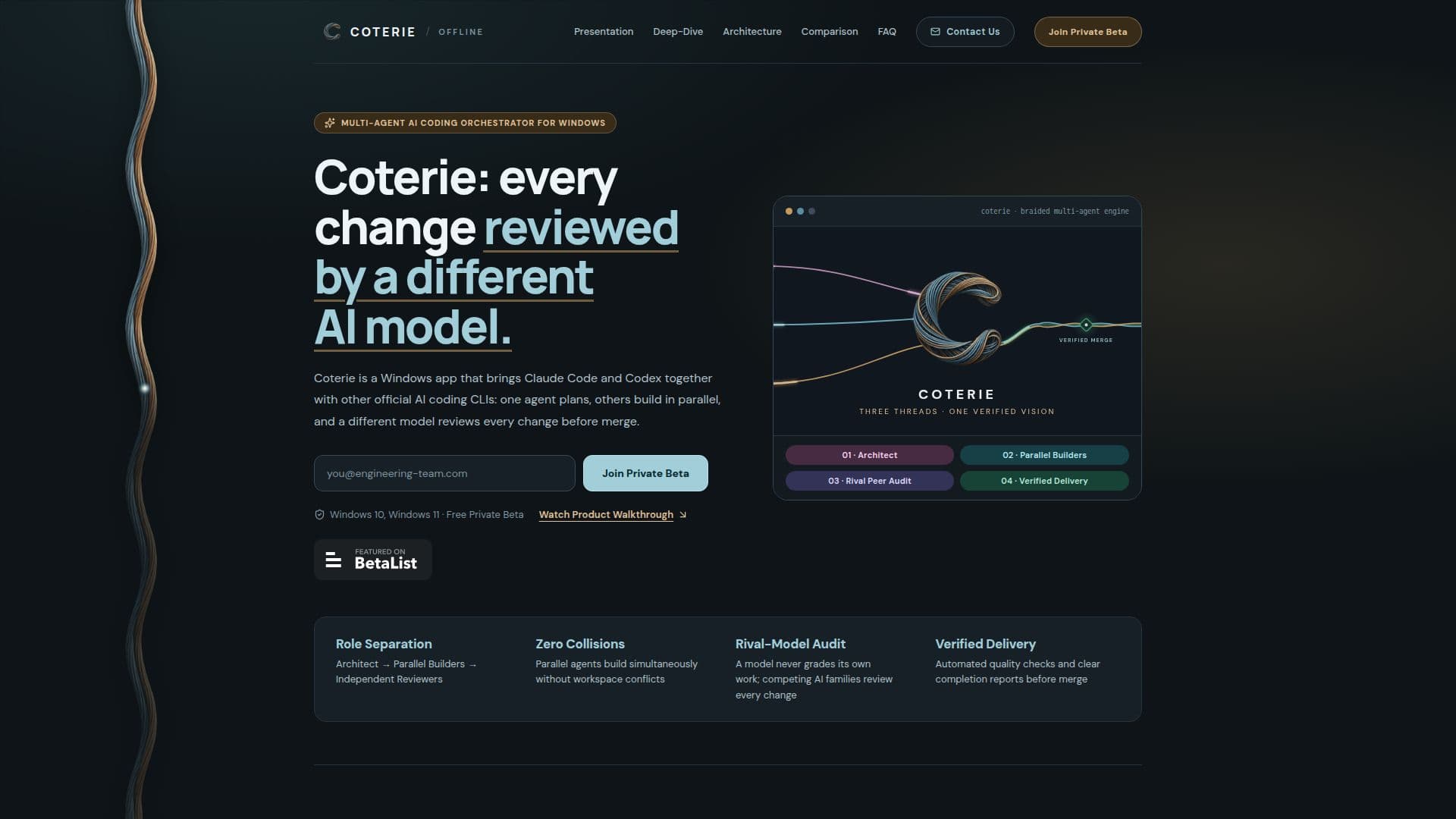 Captura de pantalla de Coterie