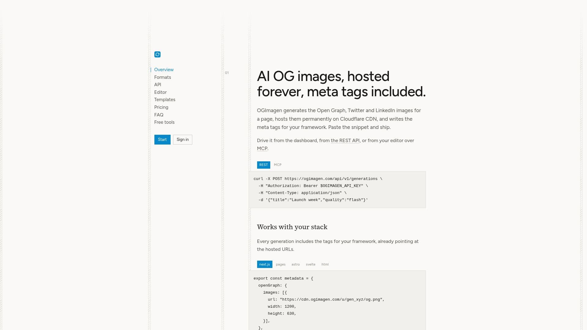 Screenshot von OGImagen