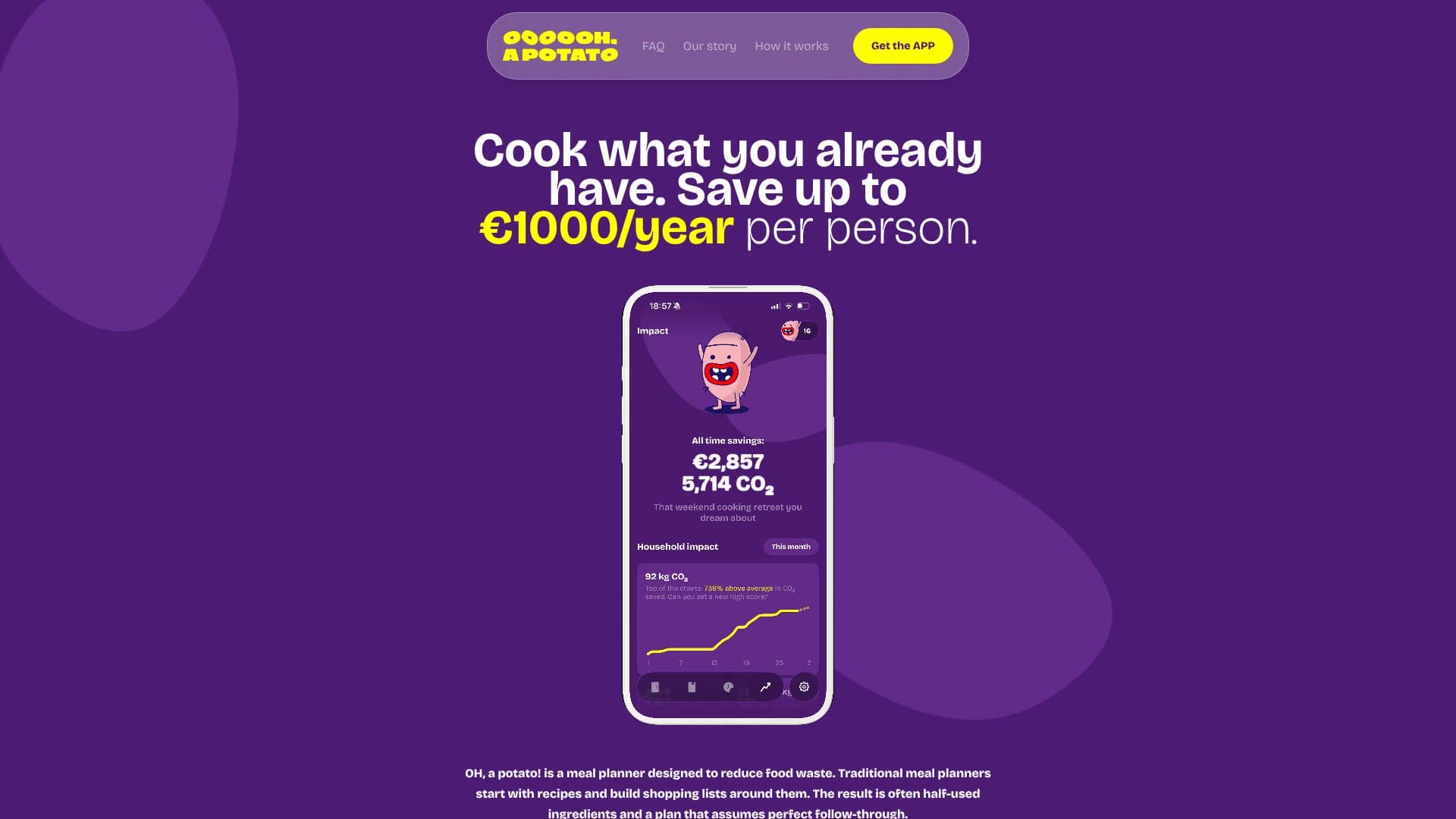 Screenshot von OH, a potato! Meal Planner