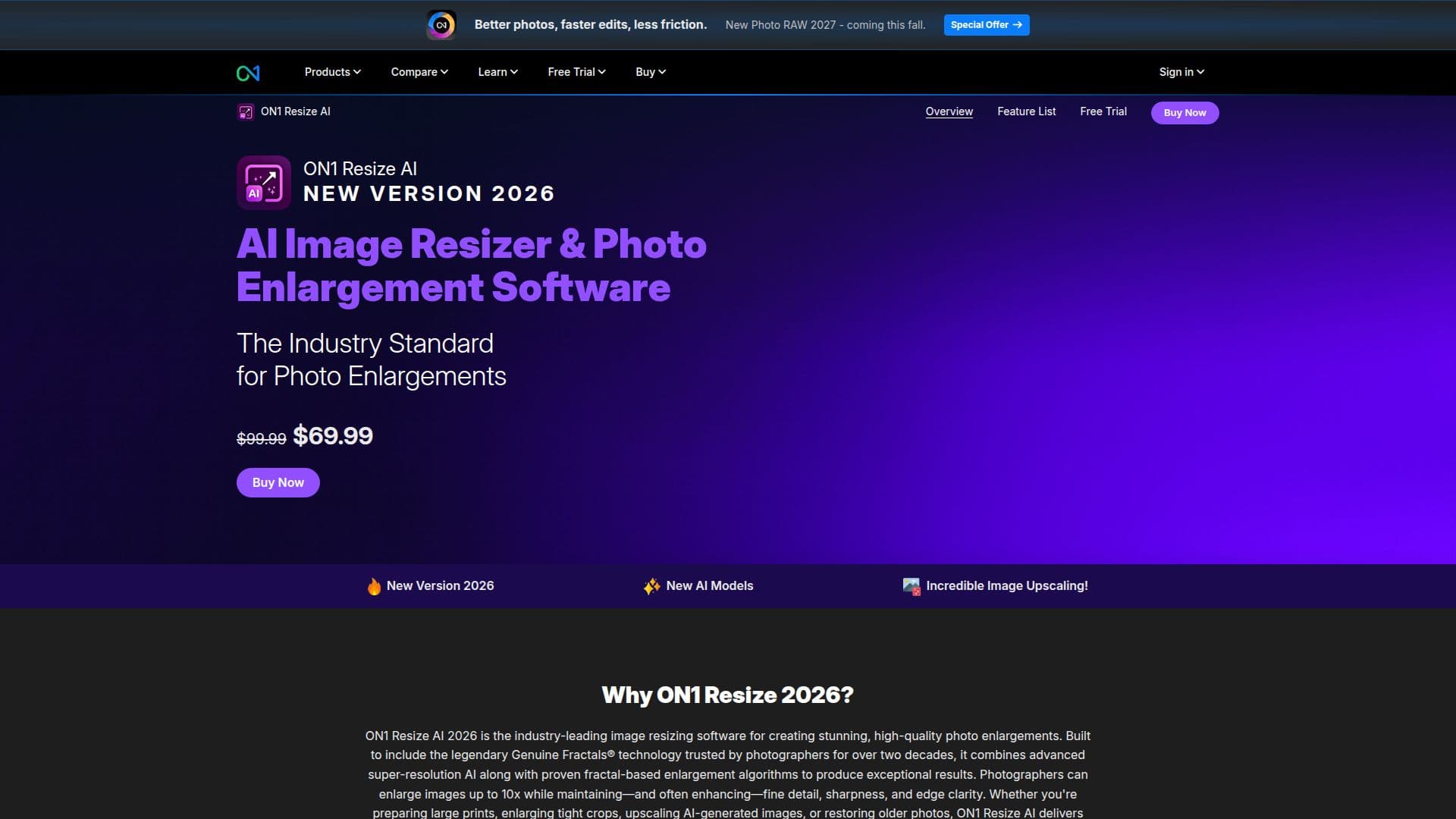 Screenshot von ON1 Resize AI 2026