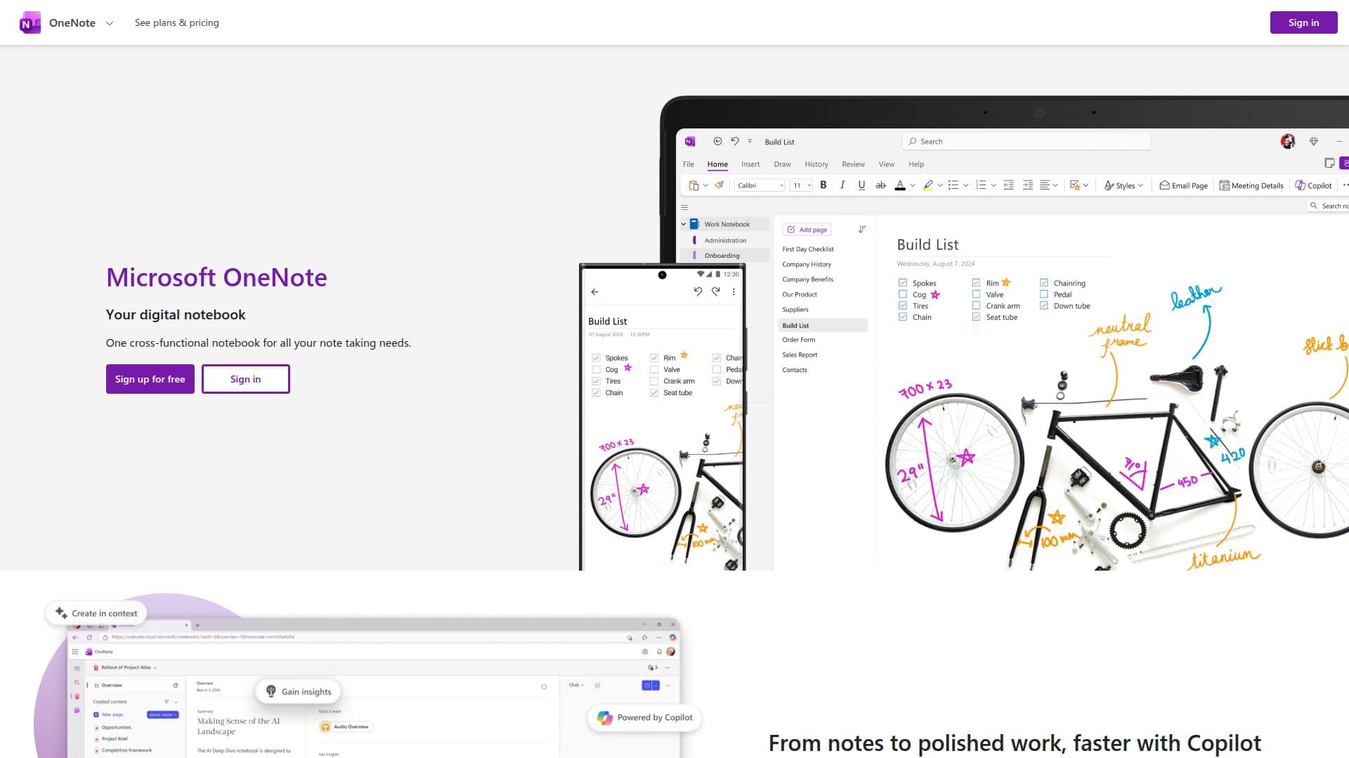 Microsoft OneNote screenshot
