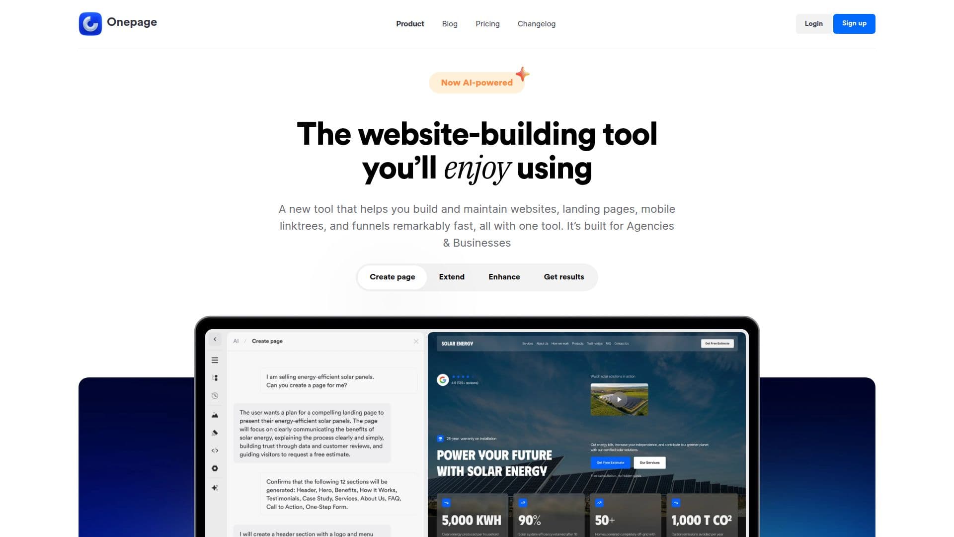 Capture d’écran de Onepage
