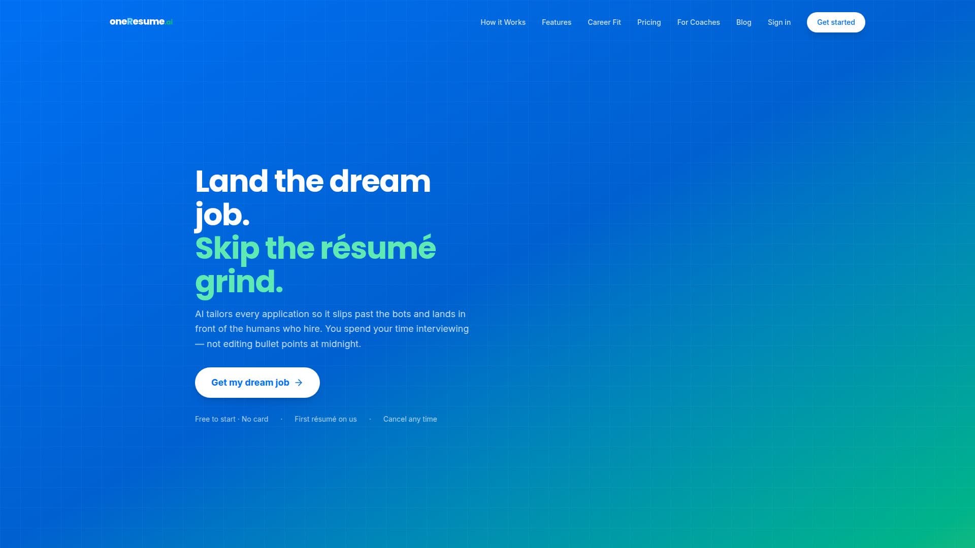OneResume.ai screenshot