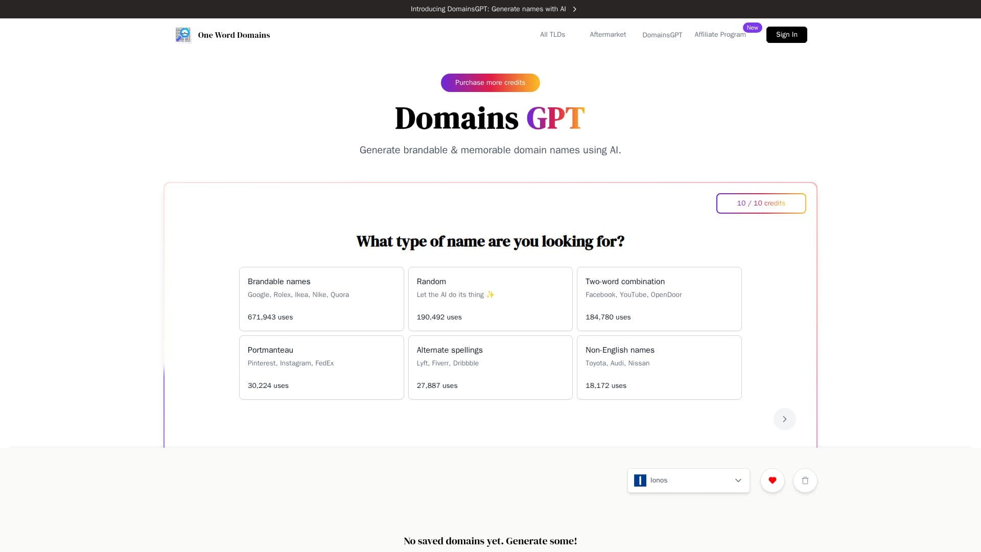 DomainsGPT screenshot