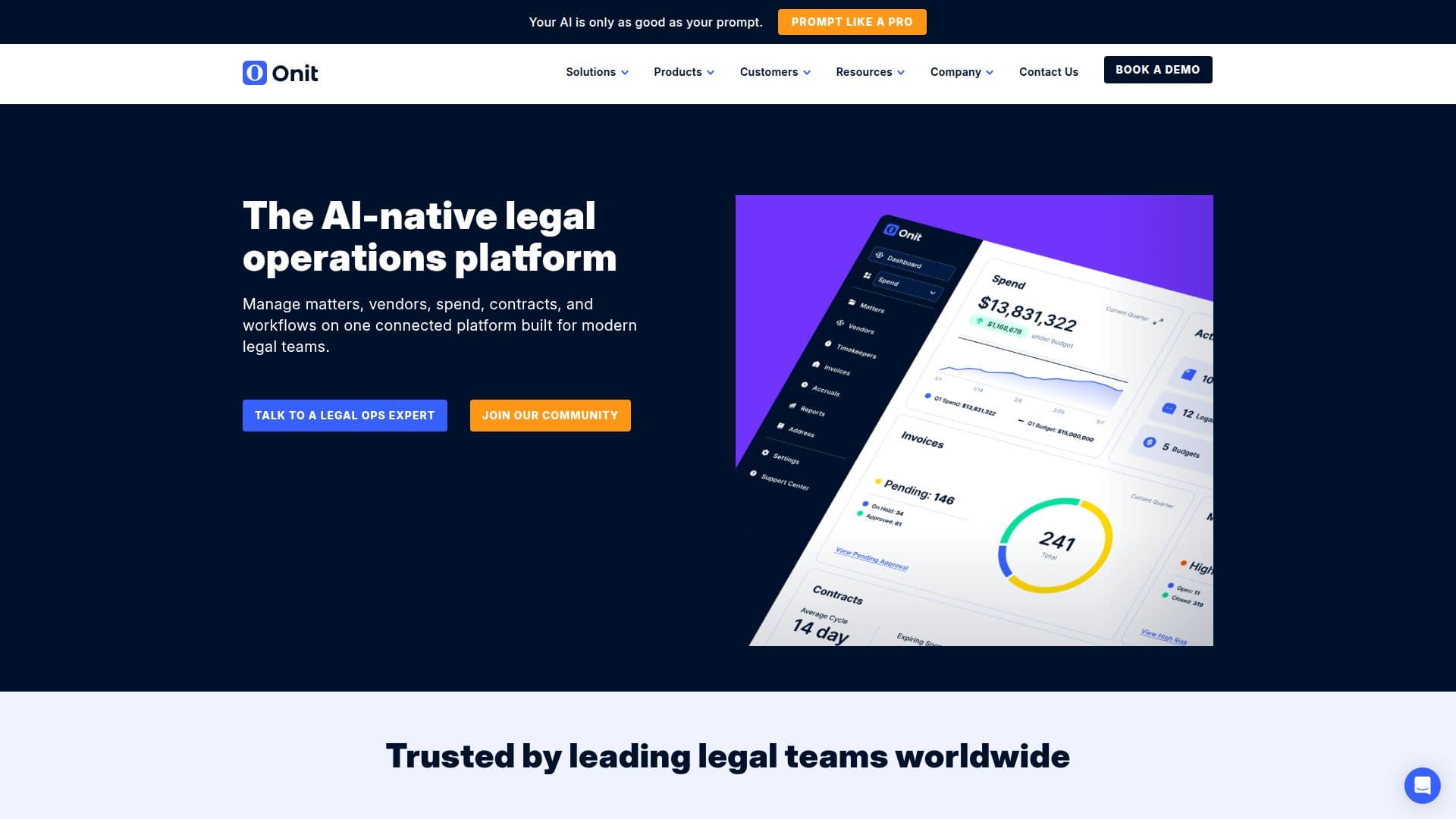 Onit Legal Operations Software screenshot
