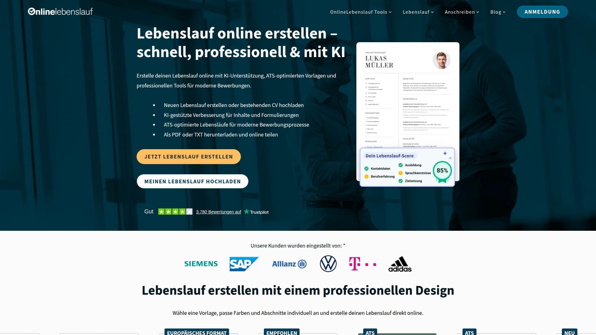 OnlineLebenslauf 스크린샷