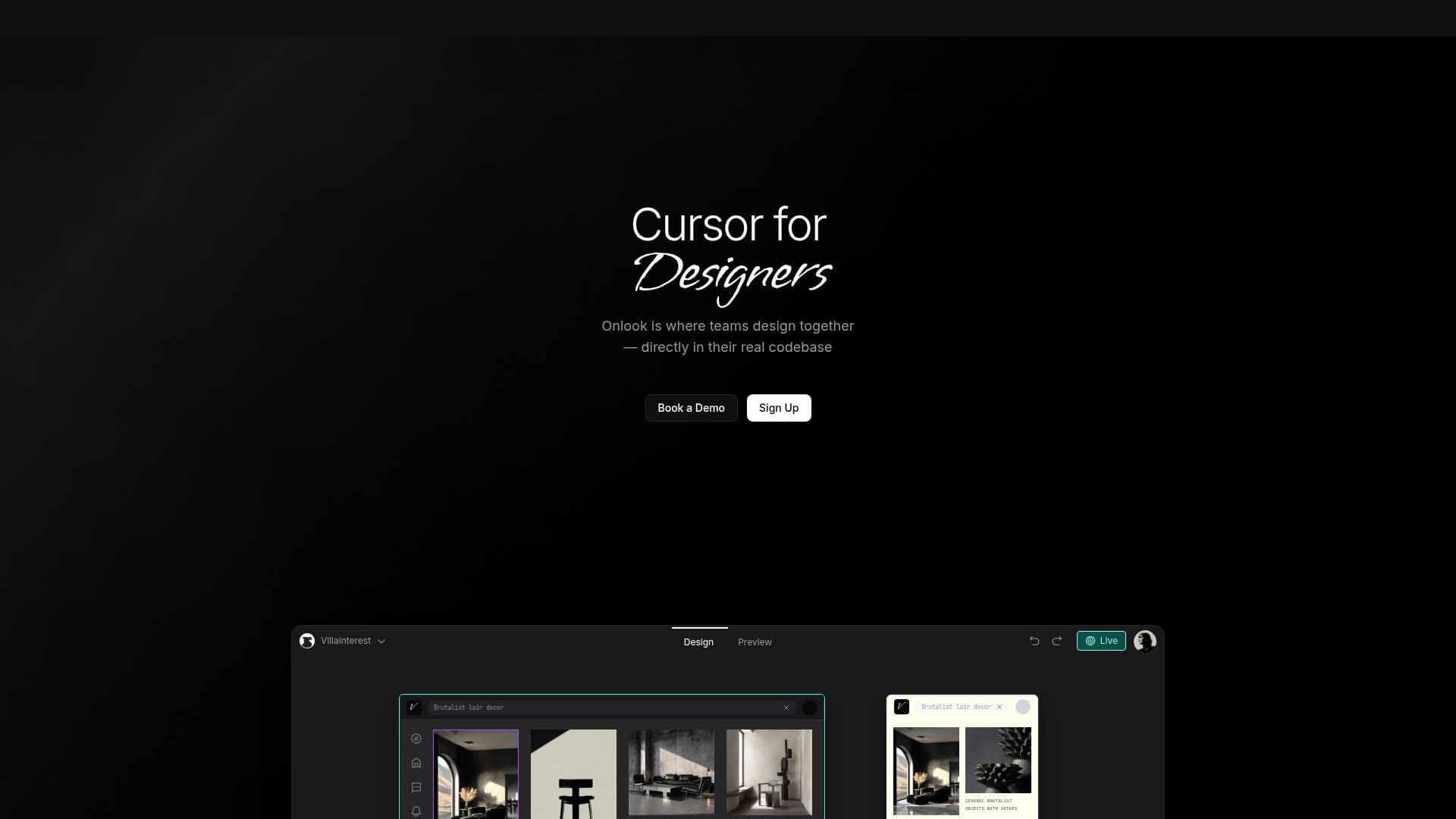 Screenshot von Onlook — Cursor für Designer