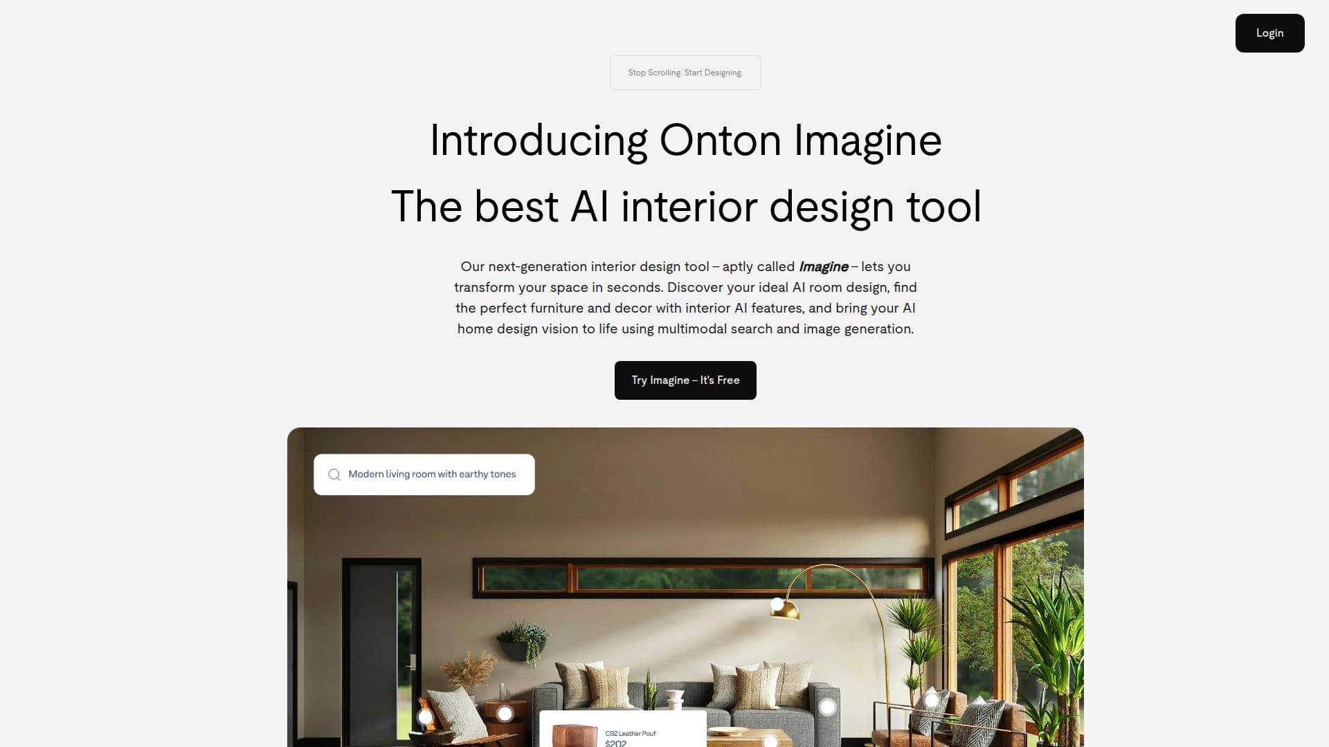 Onton AI Interior Design Tool screenshot