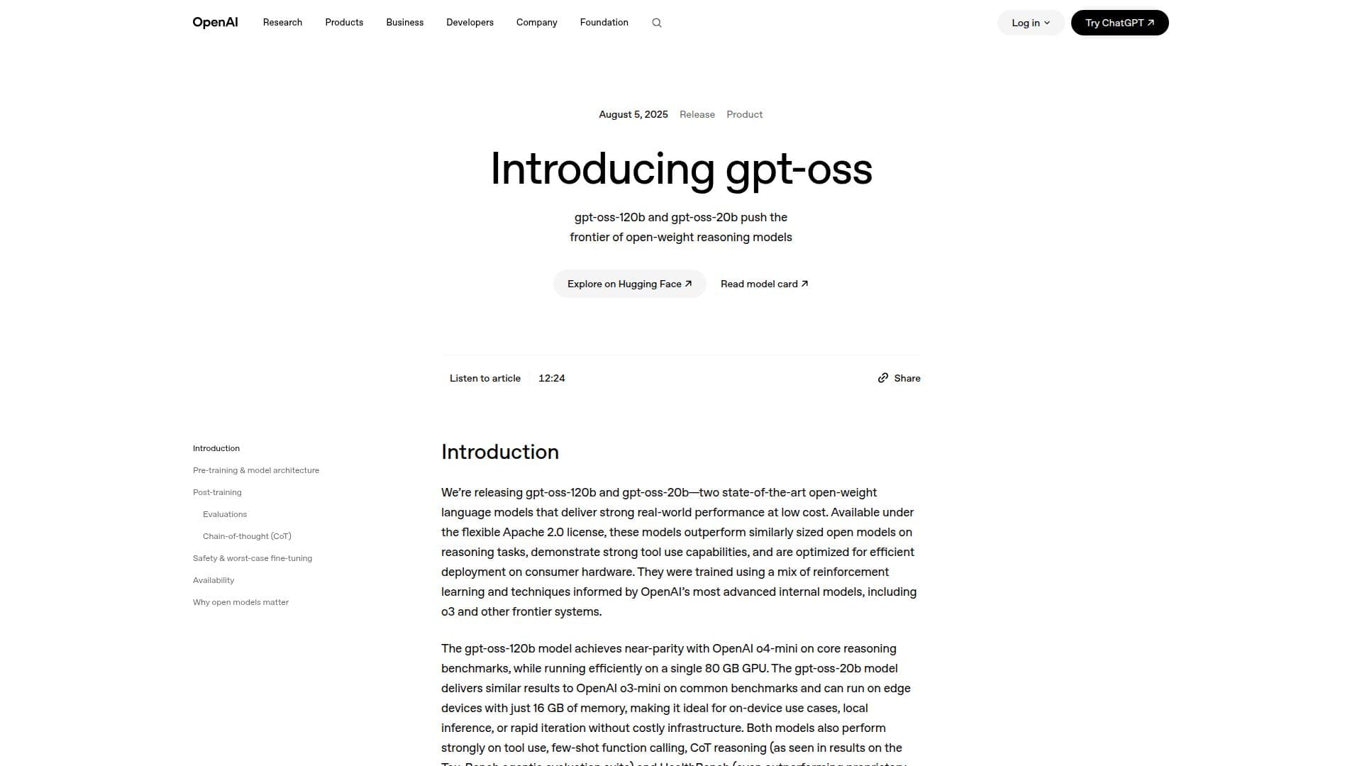 gpt-oss | OpenAI screenshot