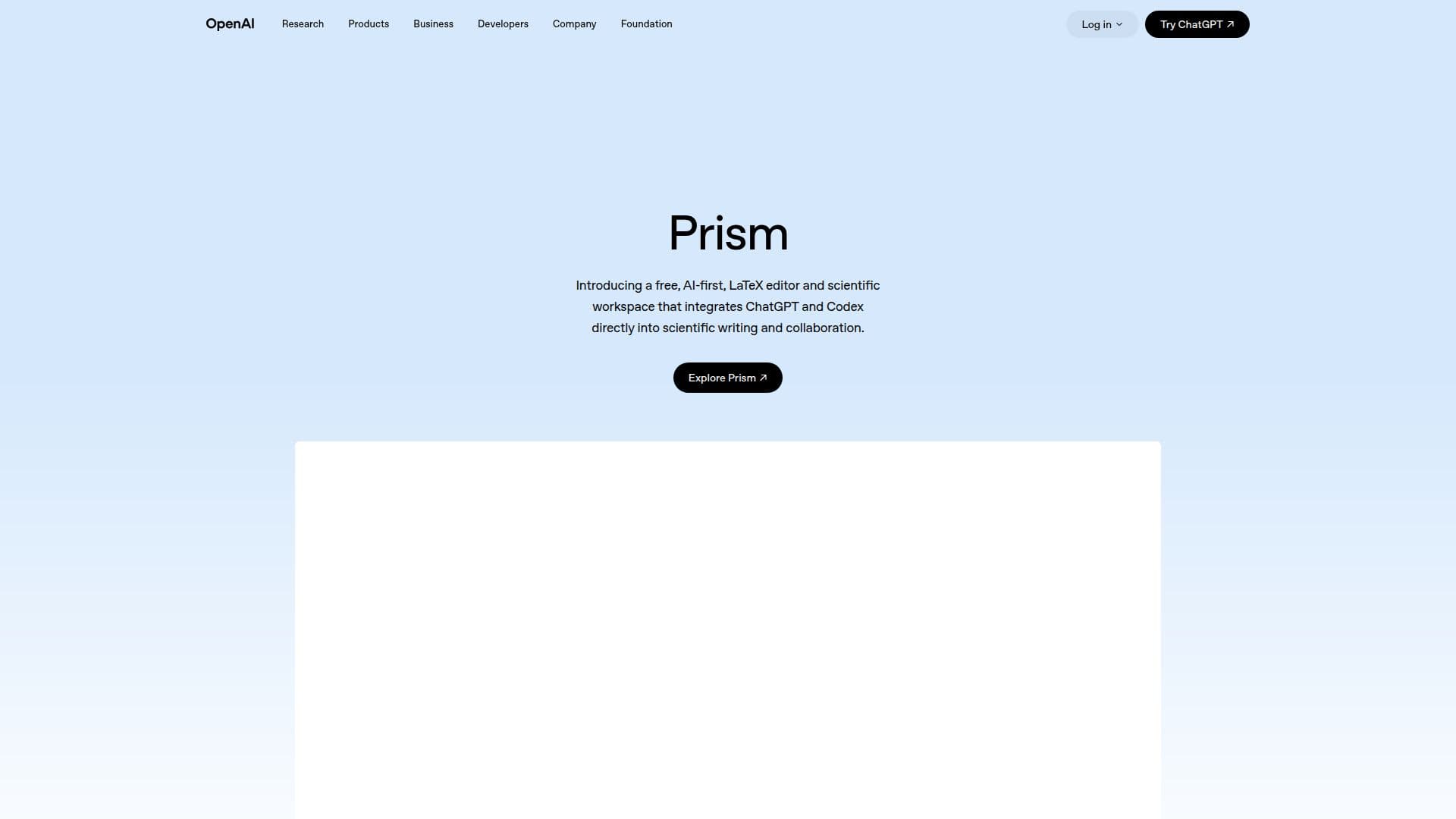 OpenAI Prism screenshot