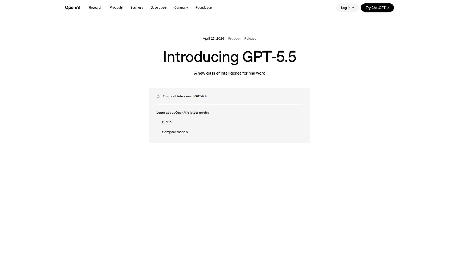 GPT-5.5 AI Model screenshot