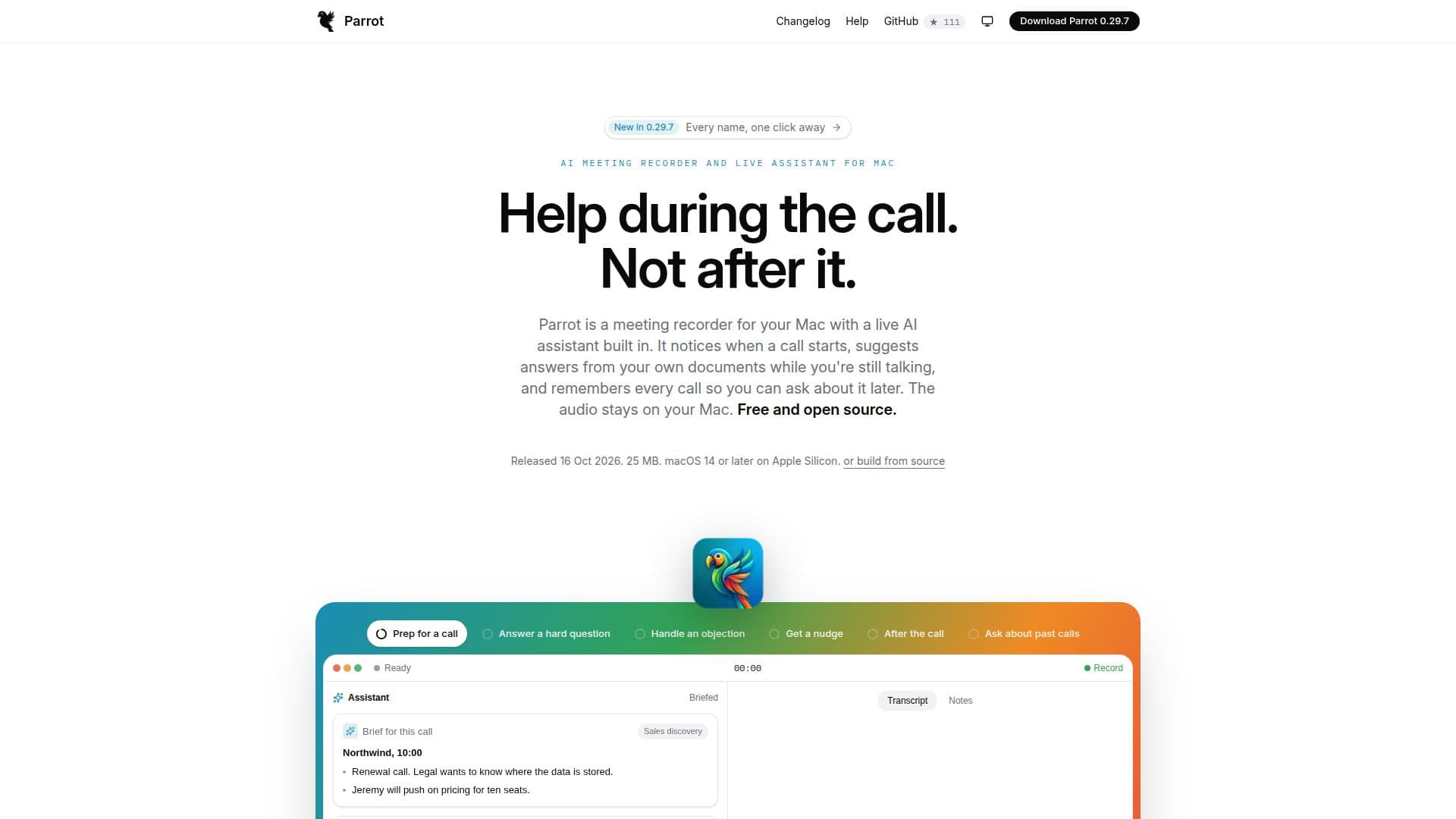Parrot screenshot