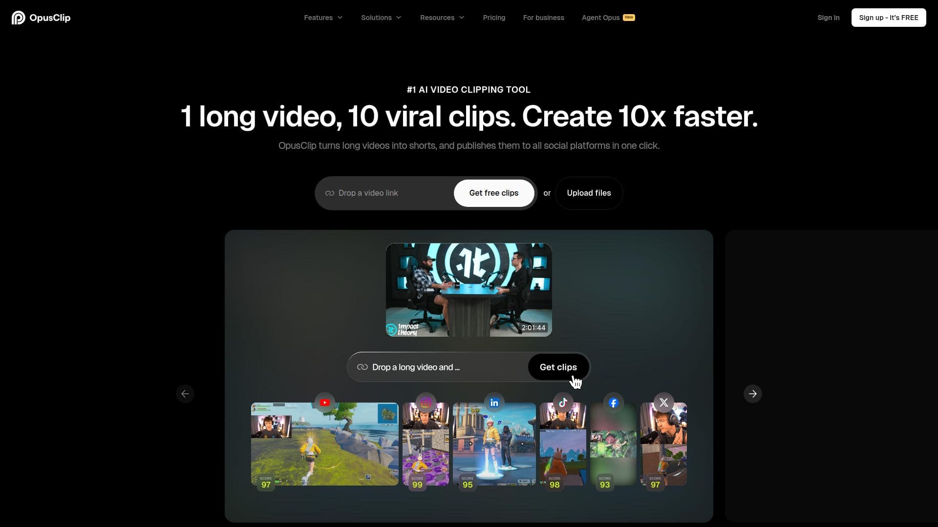 OpusClip screenshot