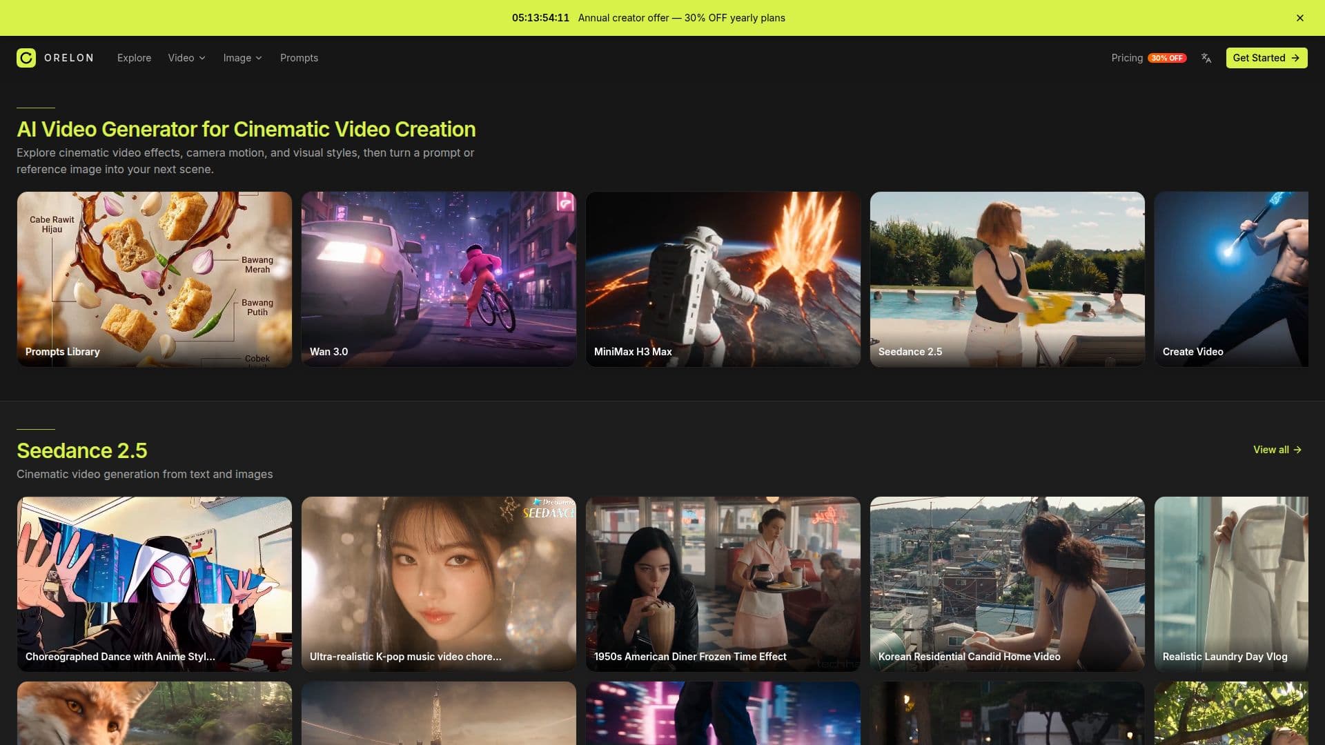 Screenshot von Orelon AI Video Generator