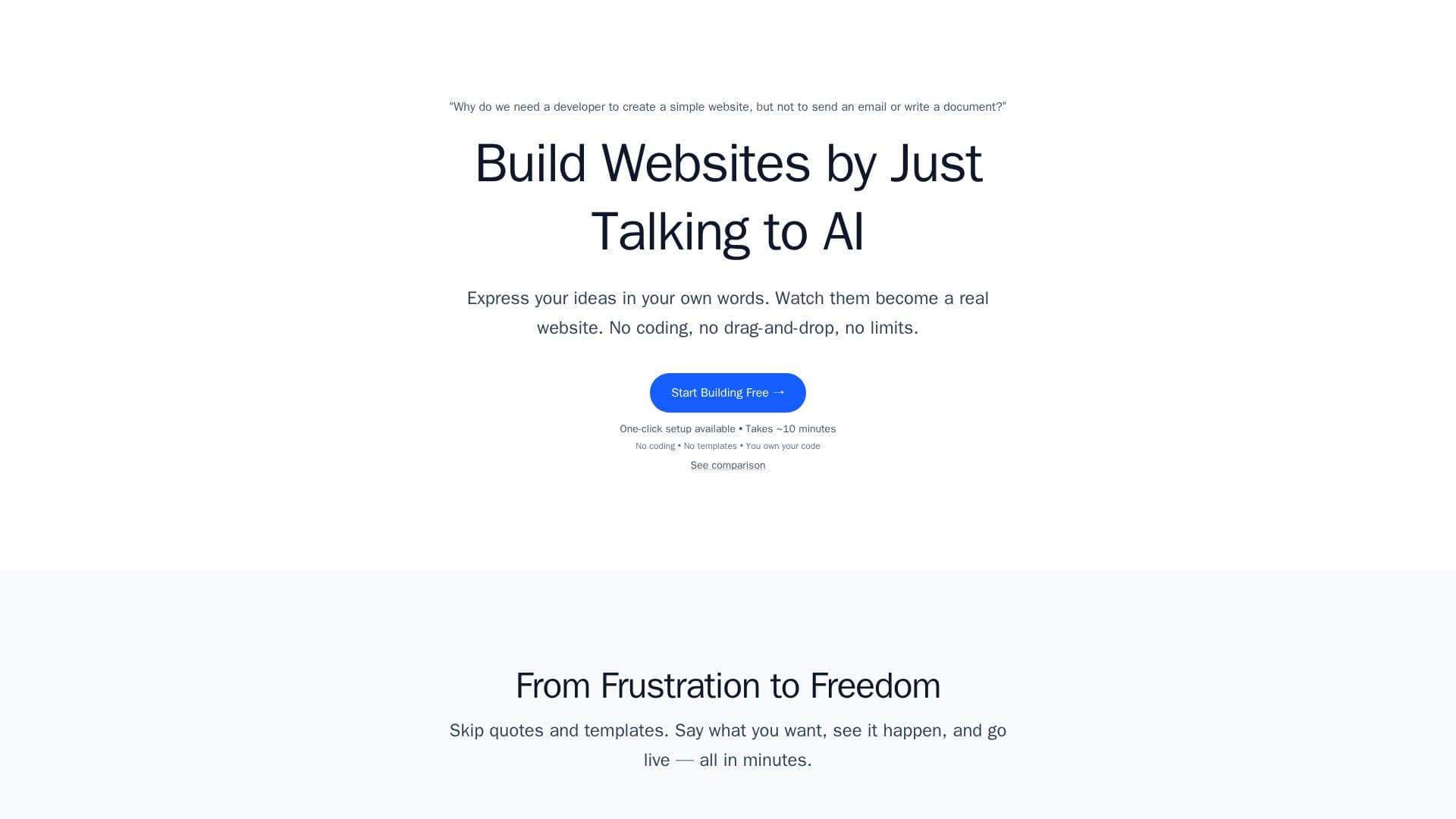 Captura de pantalla de Constructor de Sitios Web AI