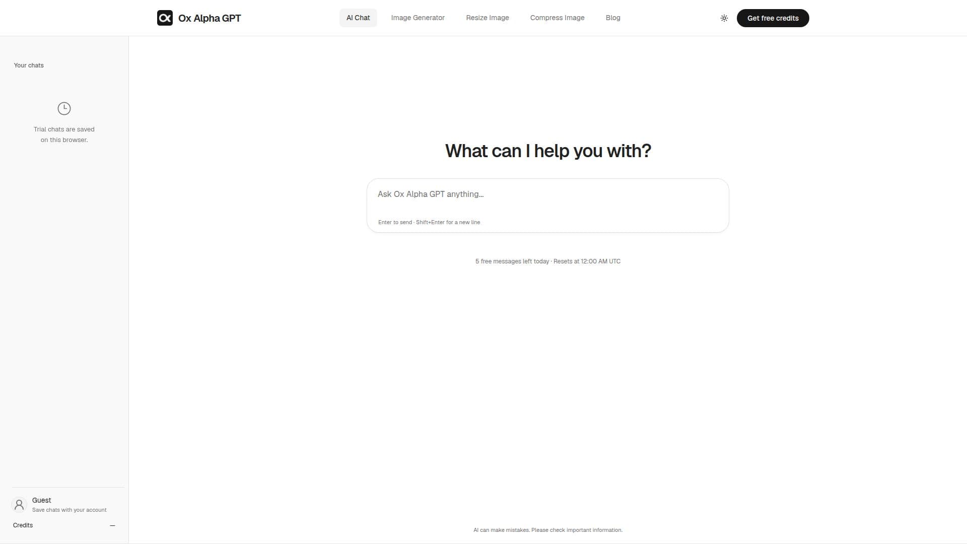 Ox Alpha GPT screenshot