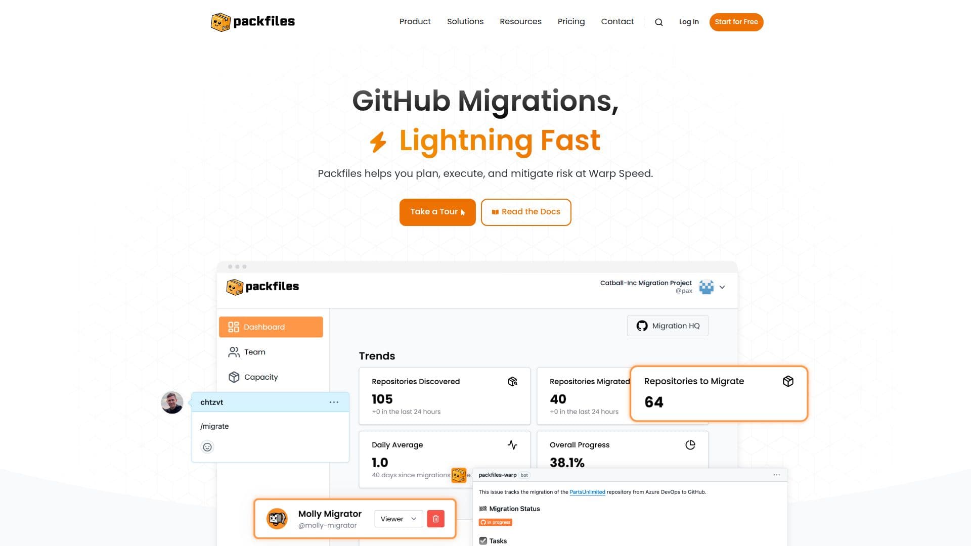 Screenshot von Packfiles