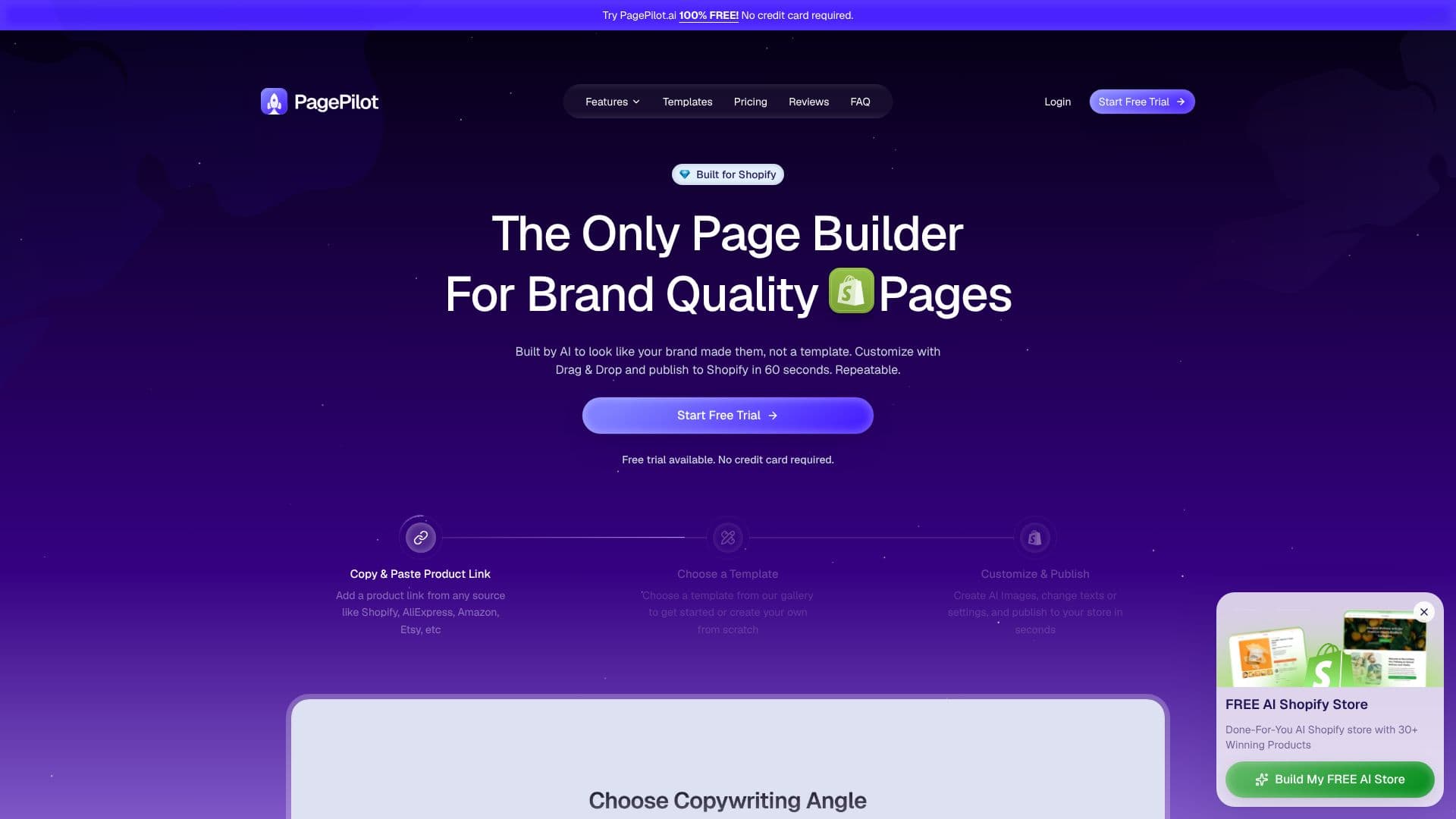 Скриншот PagePilot AI Shopify Builder