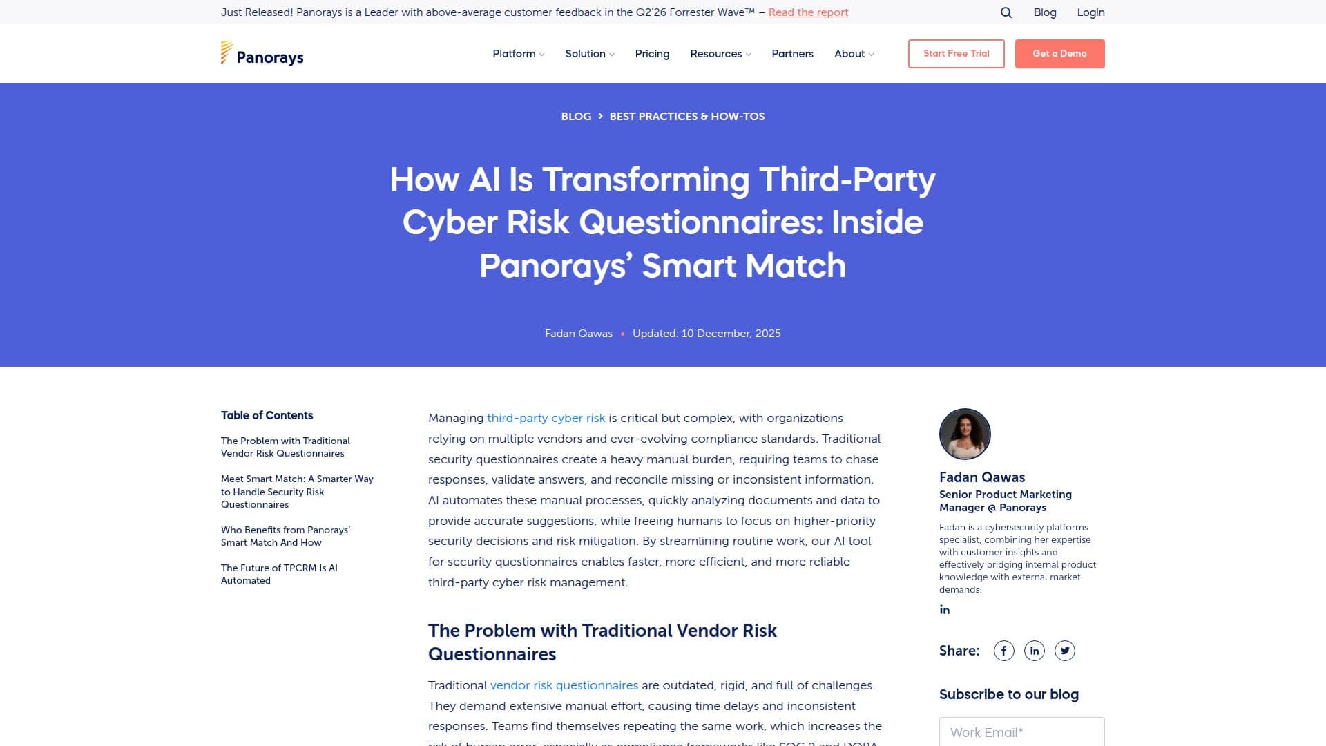 Panorays Smart Match screenshot