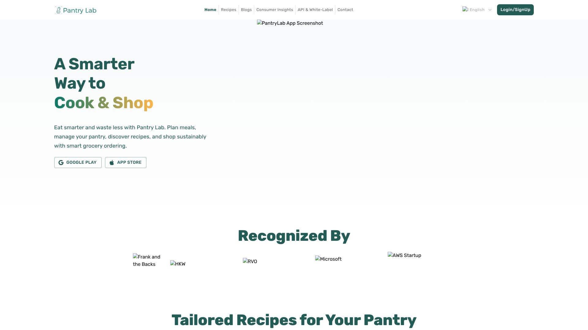 Tangkapan layar PantryLab