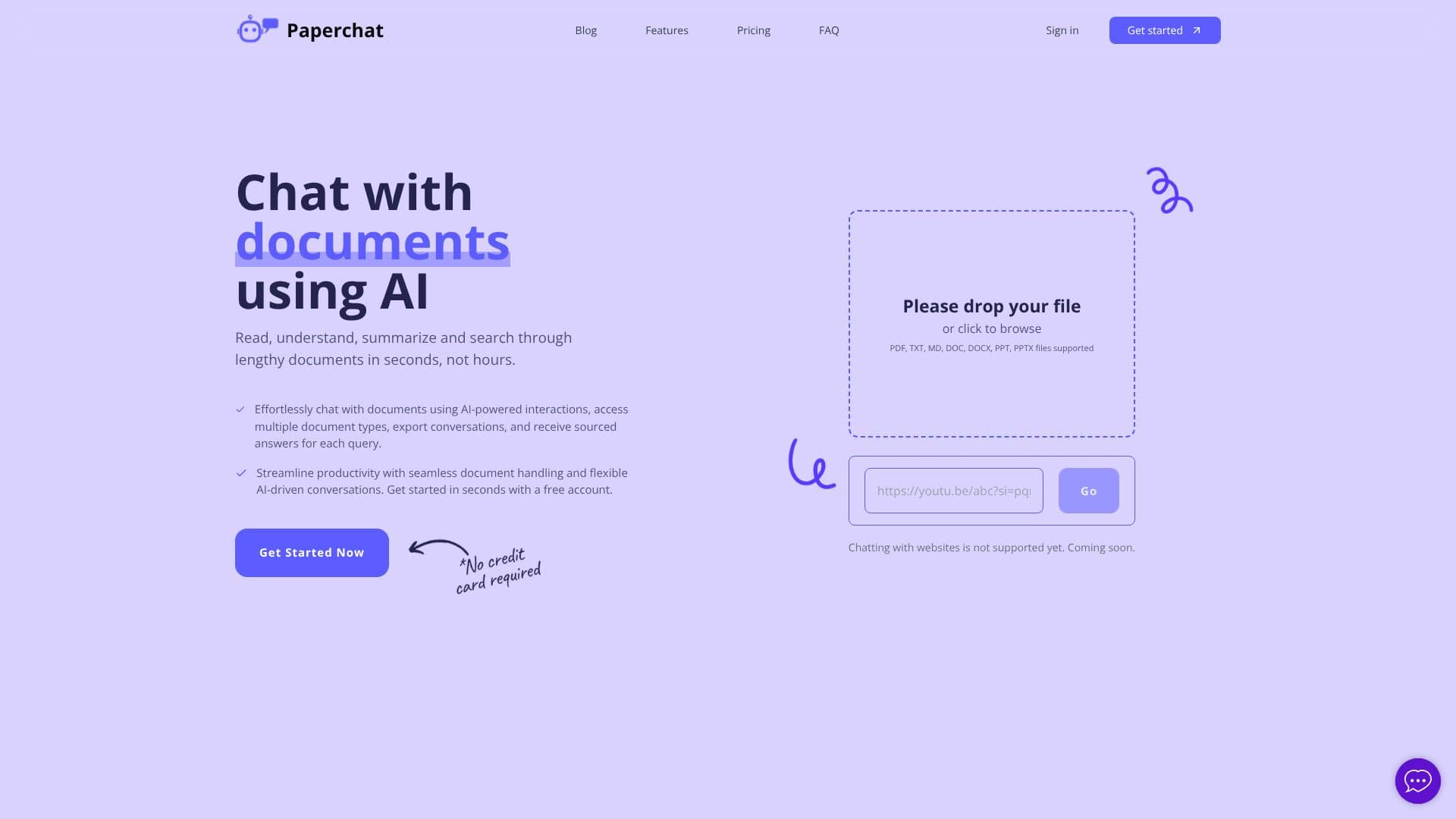 PaperChat AI 문서 채팅 스크린샷